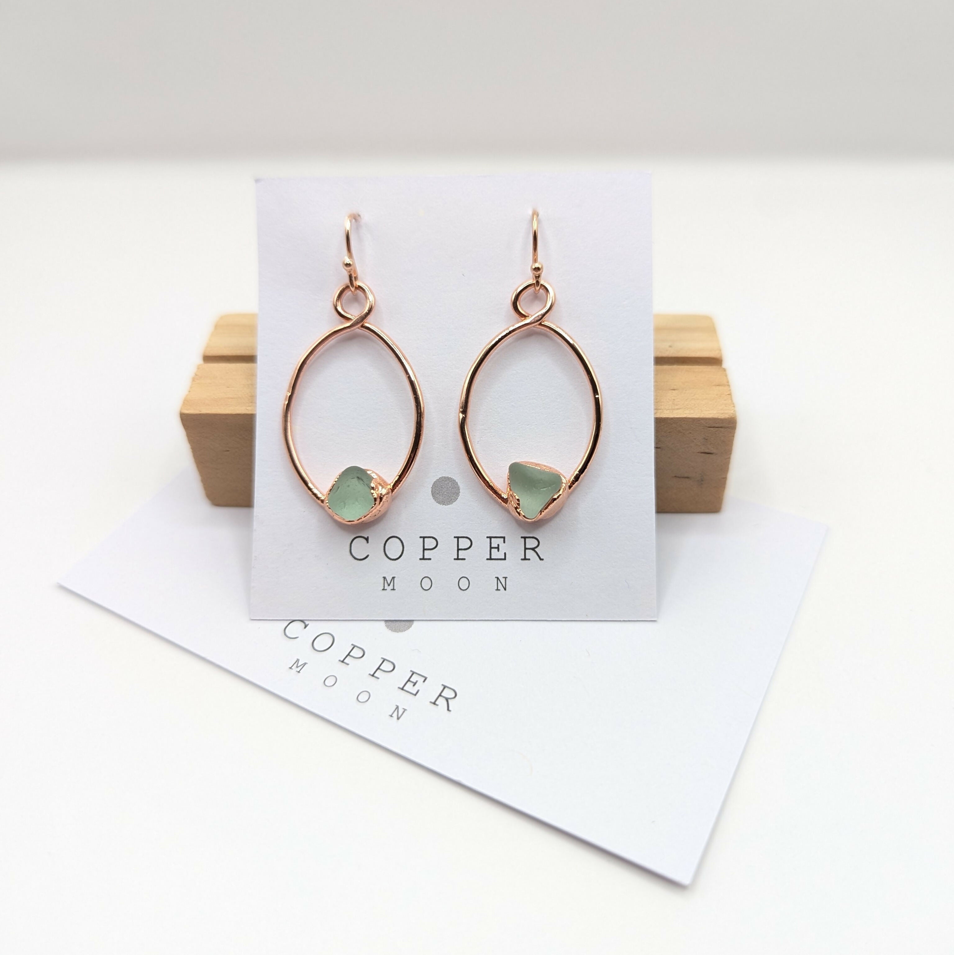 Seaglass Oval Drop Earrings