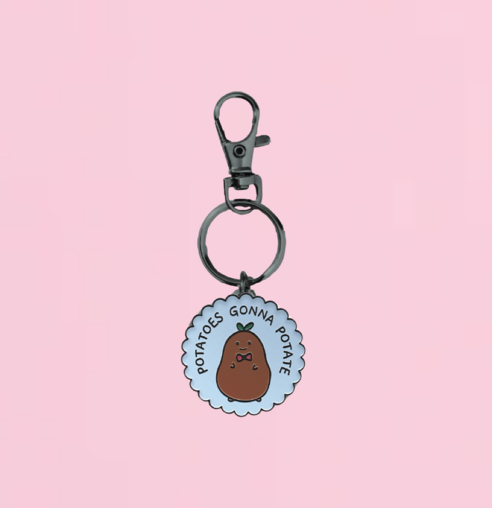 Potatoes Gonna Potate Enamel Keychain