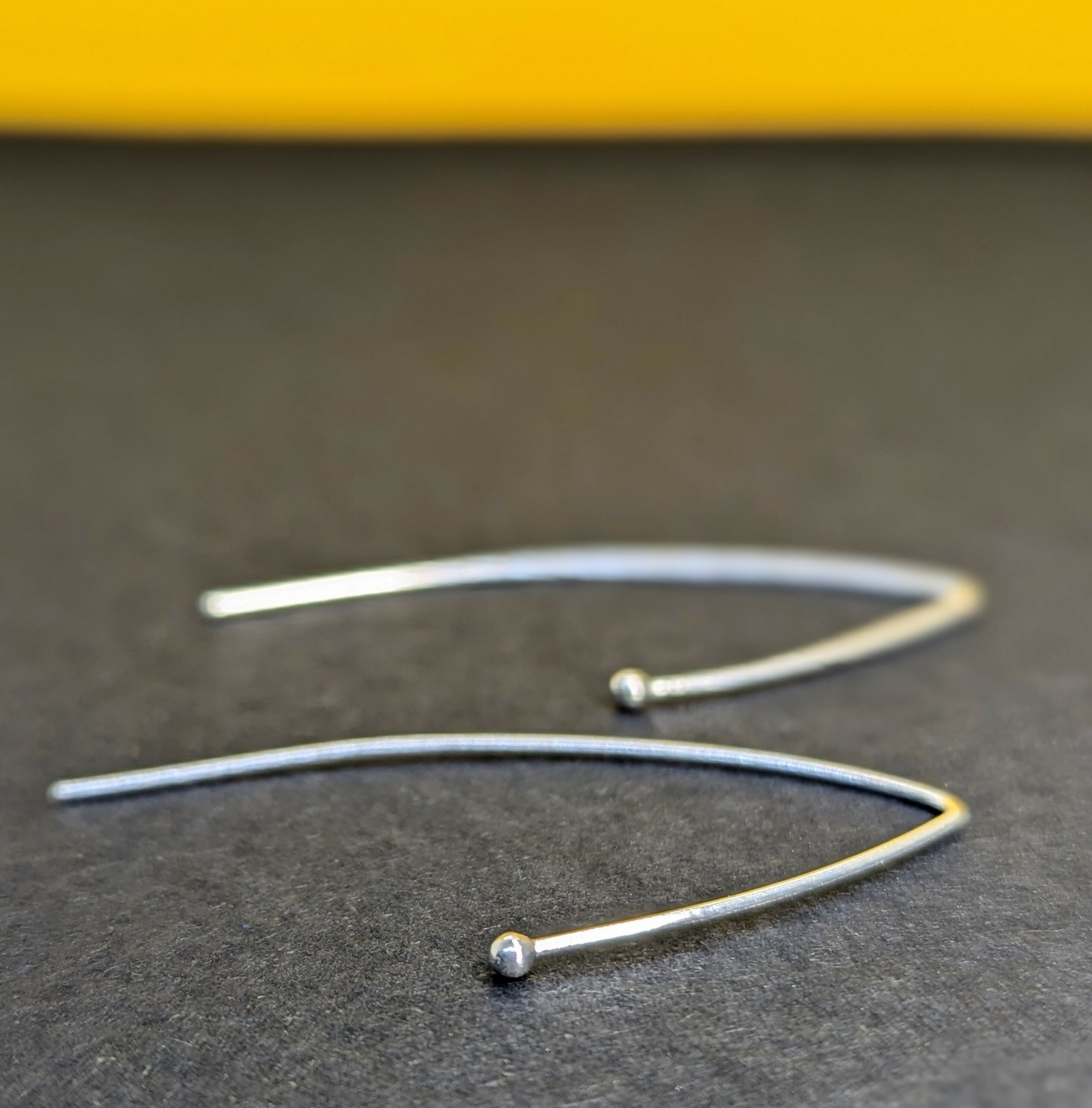 'Snow Drop’ Sterling Silver Threader Earring