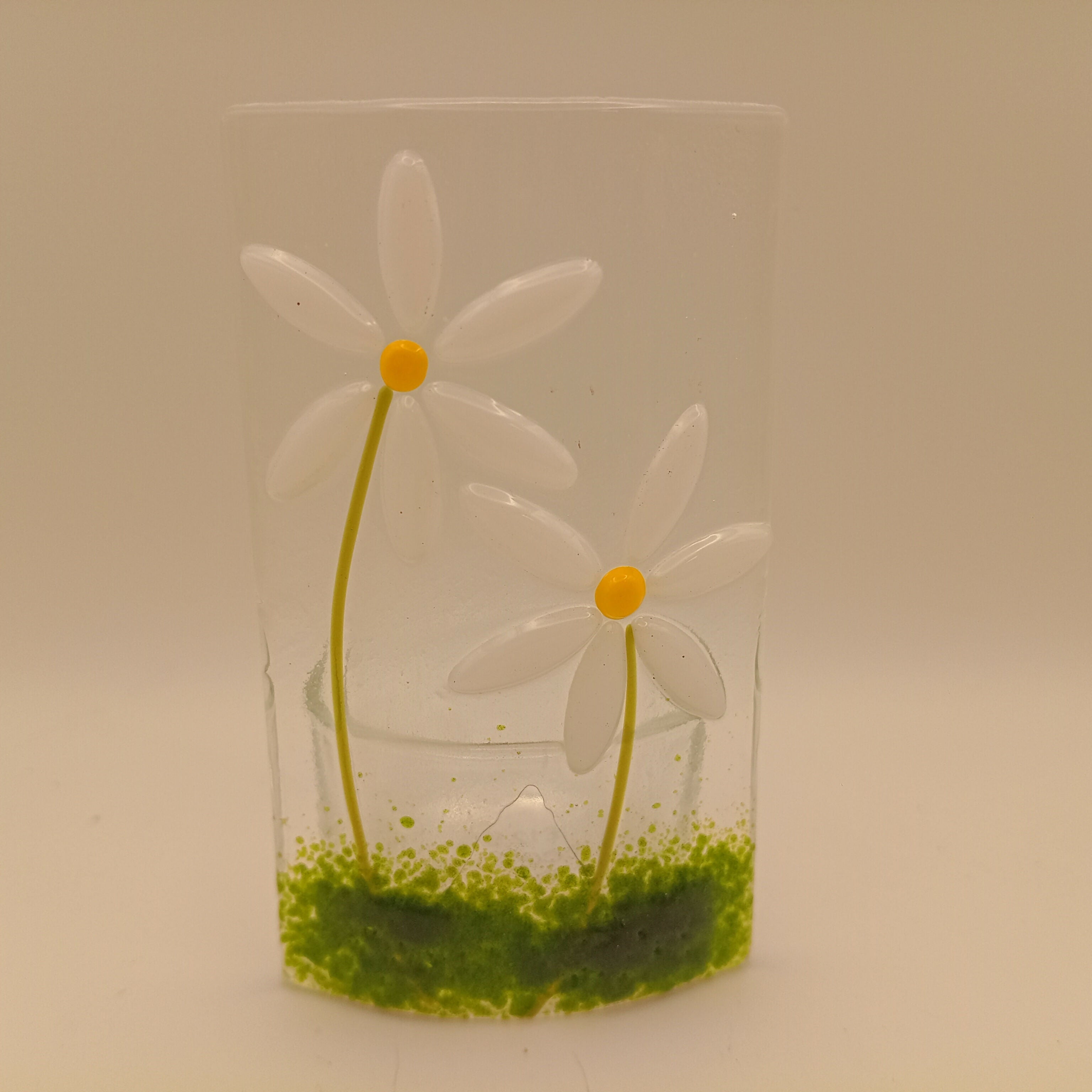 Fused Glass Daisy Tealight
