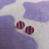 Polymer Clay Stripy Circle Stud Earrings