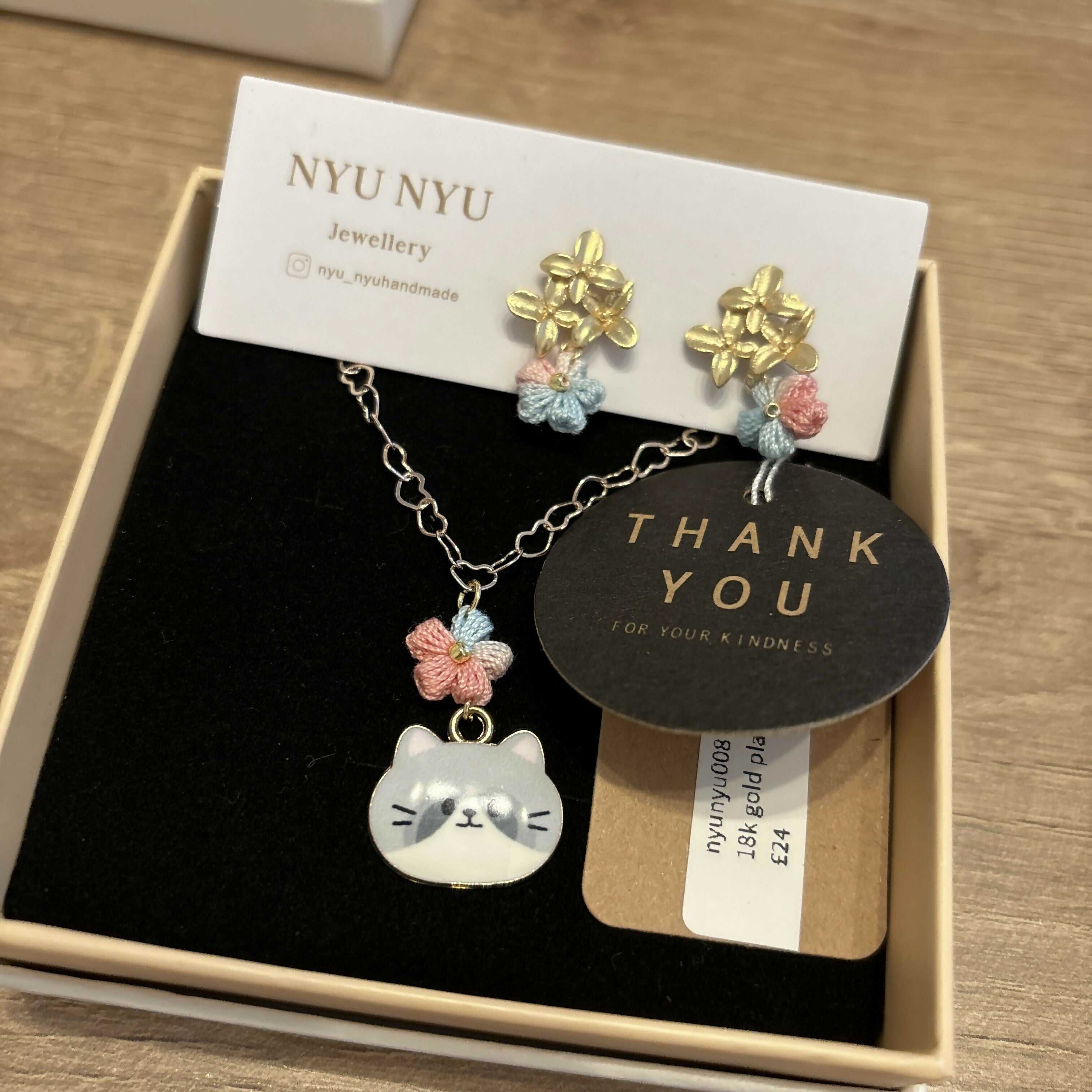 Micro Crochet Flower Kitten Jewellery Sets