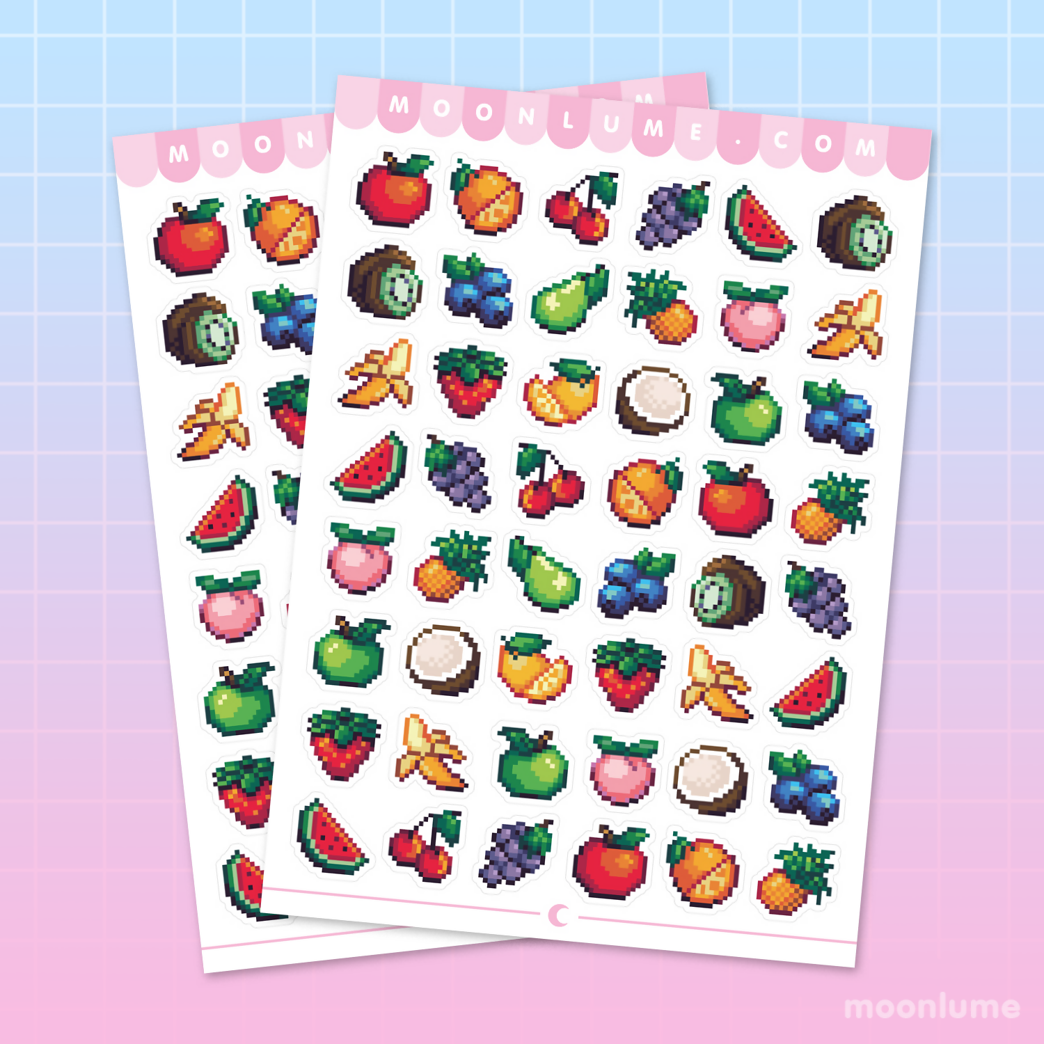 Vinyl Sticker Sheet - Pixel Fruits
