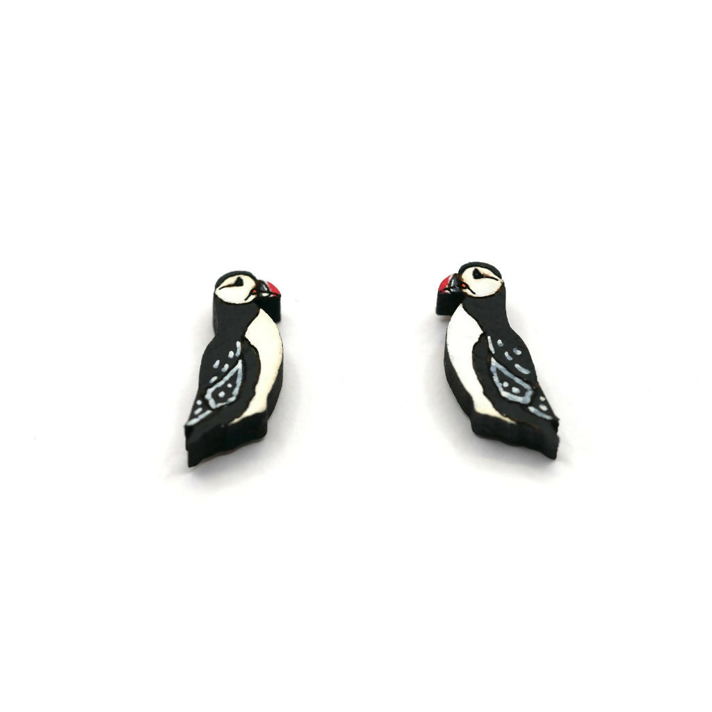 Puffins Necklace and Stud Earrings Set