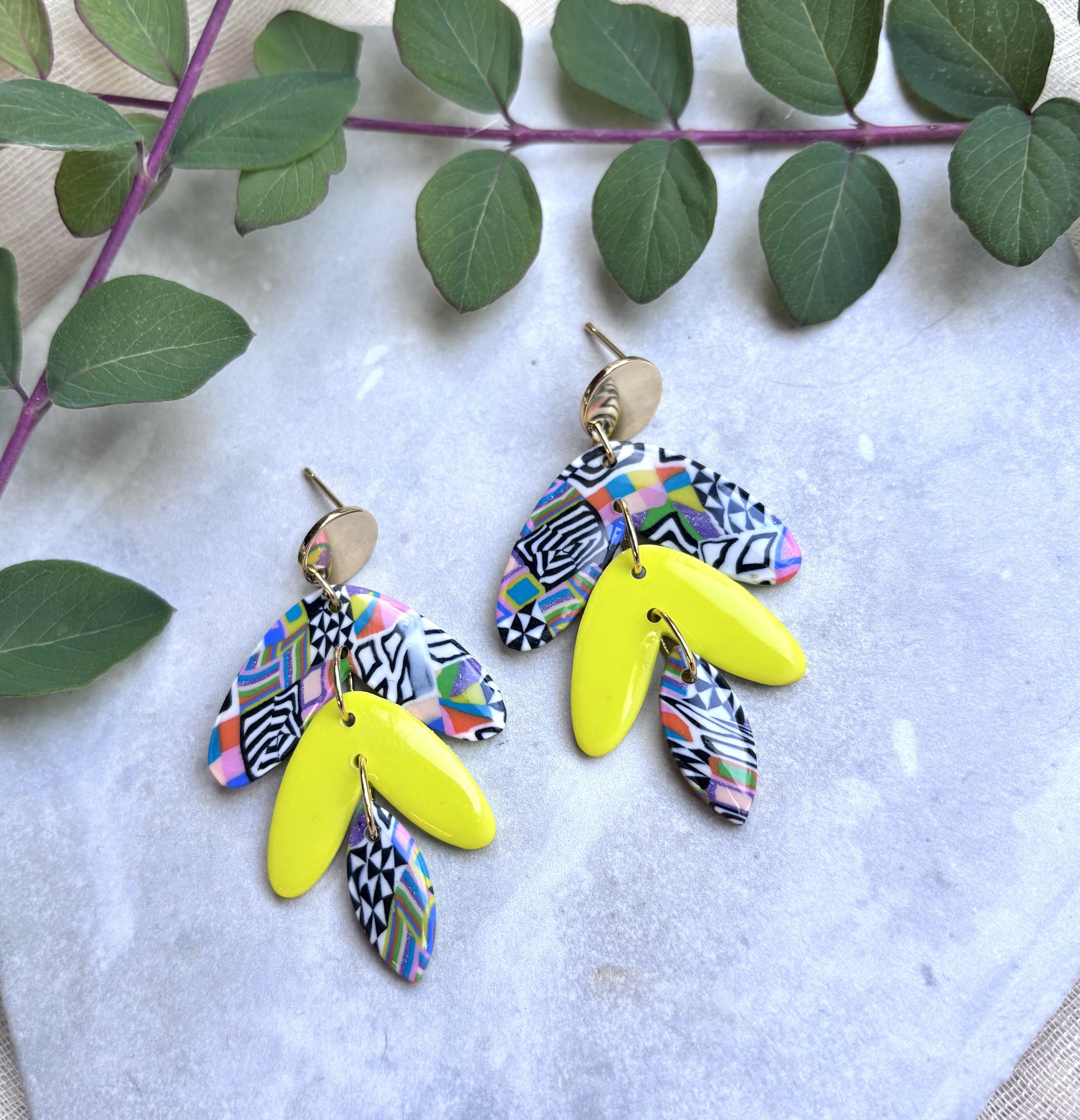 Funky Pattern Collection - Dazzle Dangles Polymer Clay Earrings