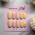 Reusable Yellow and Pink Flowery French Tip Handmade Press On Nails