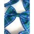 Blue & Green Tartan Christmas Tree Bow Clips