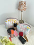 Quilted Toiletry Bag with zipper Meadow Print Handmade in UK