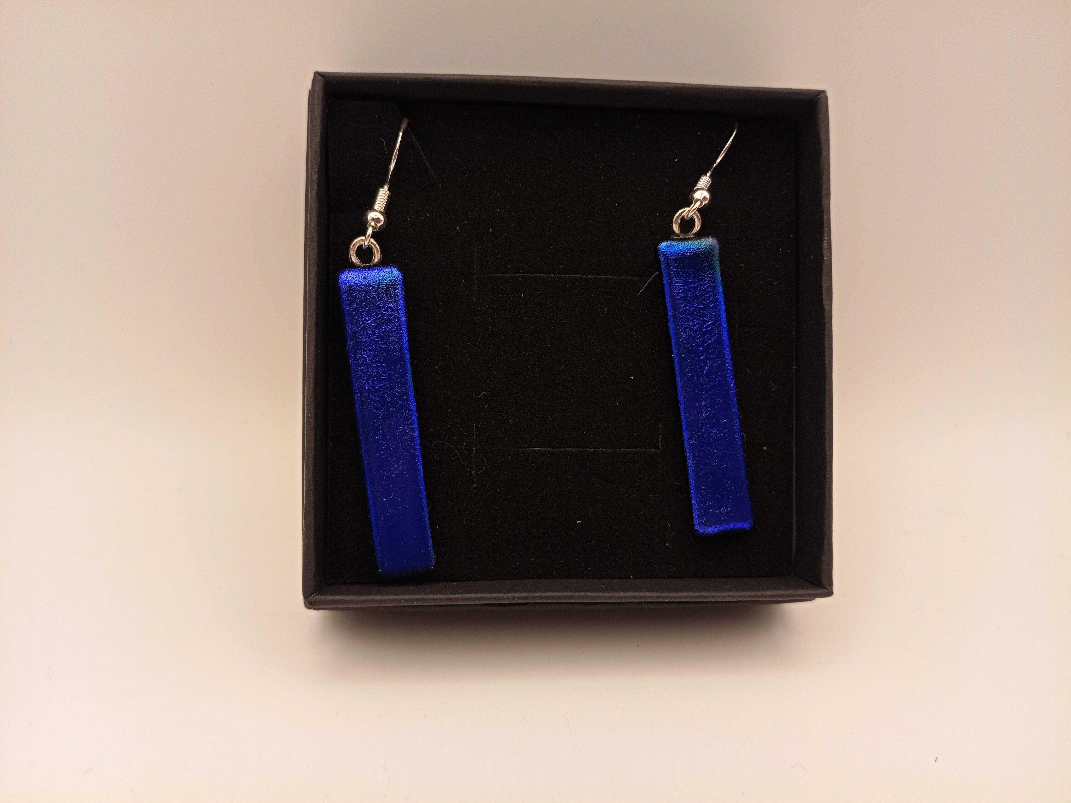 Blue and Purple Dichroic Earrings