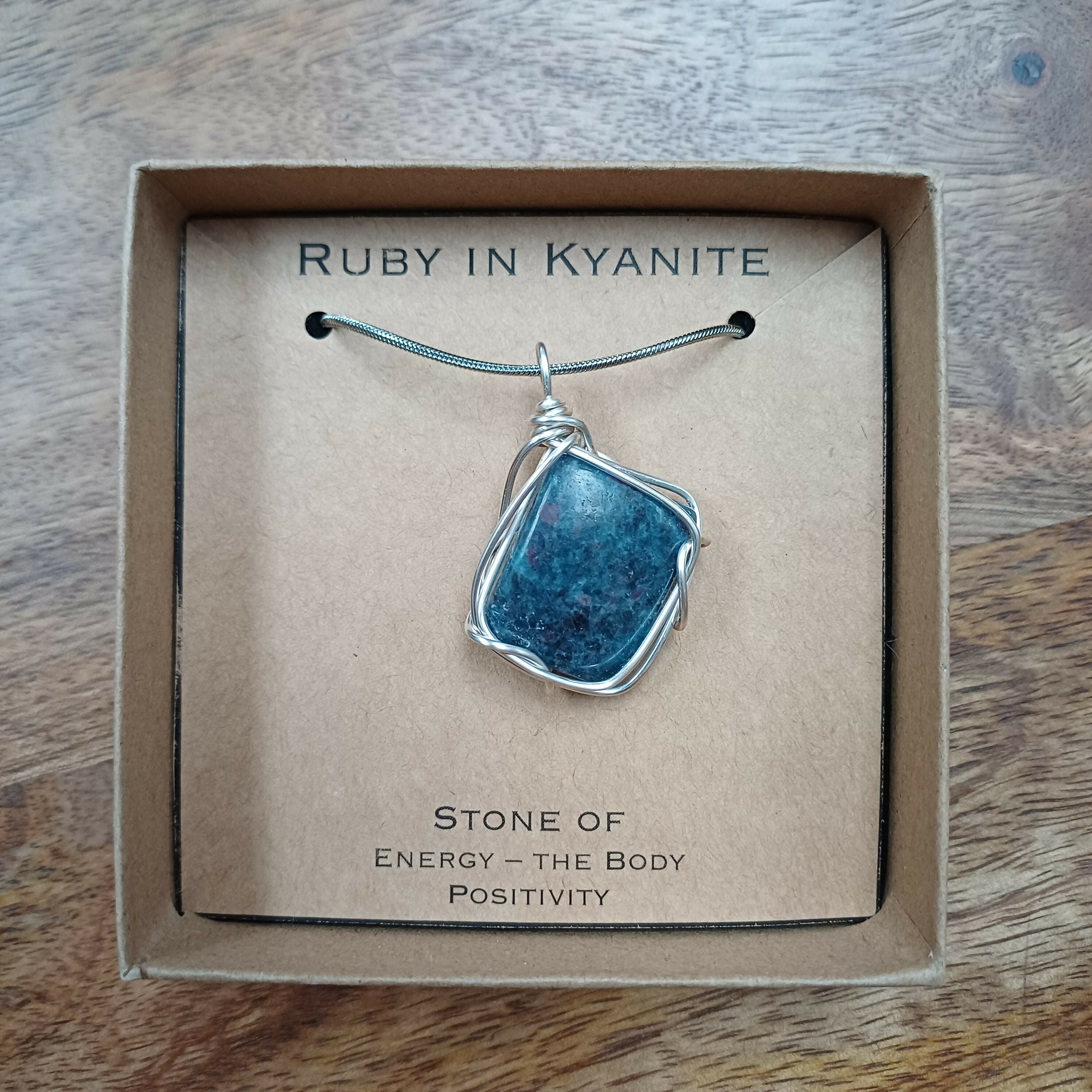 Ruby in Kyanite Wire Wrapped Pendant