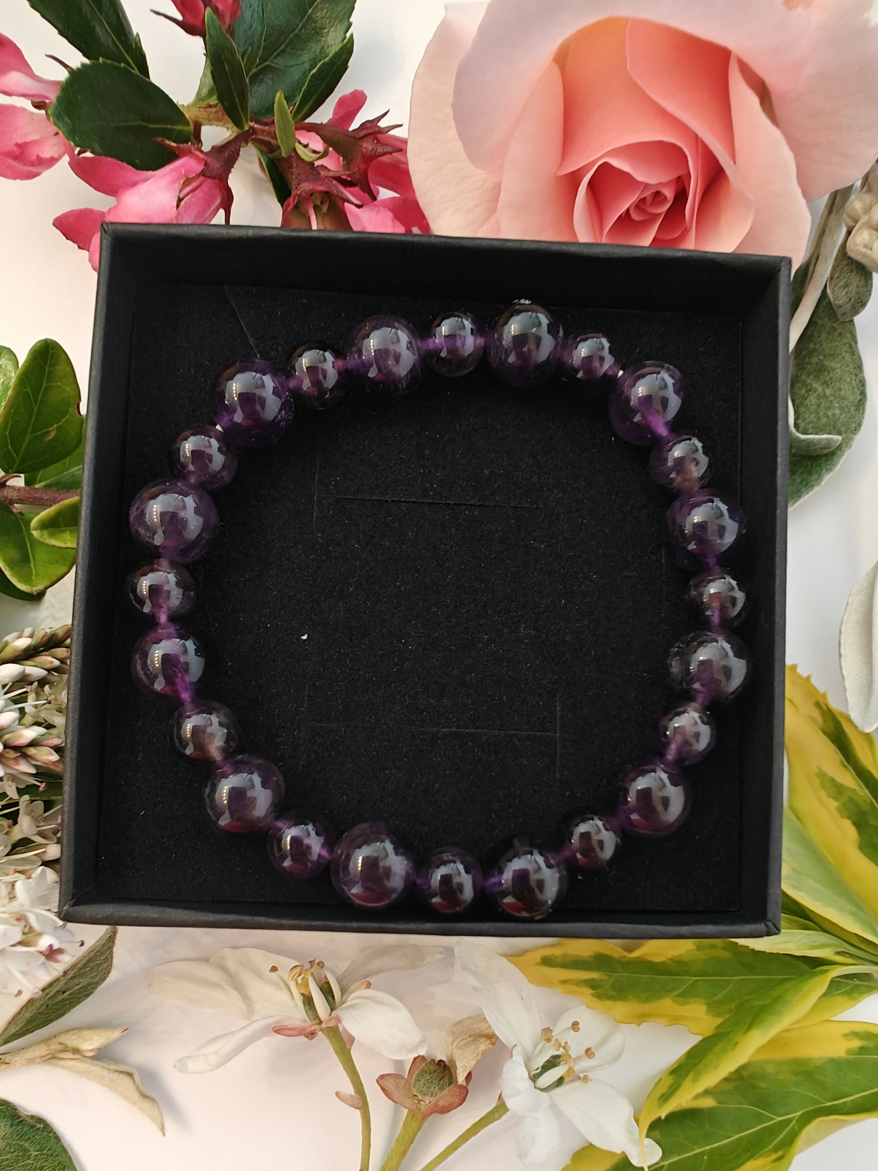 Amethyst Crystal Bead Bracelet