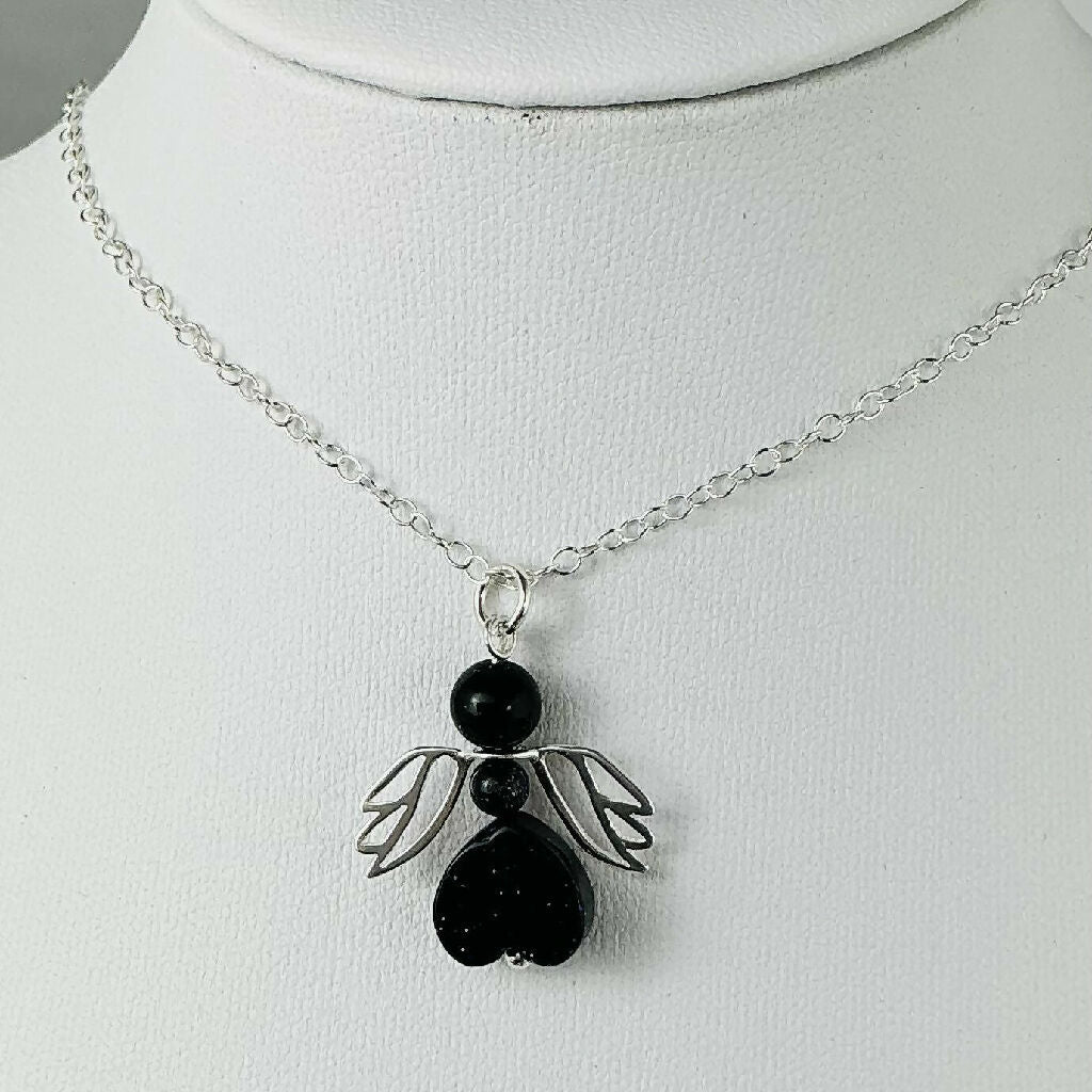 Sterling Silver Fairy / Angel Gemstone Necklace