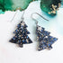 Handmade XL Glitter Resin Christmas Trees Earrings