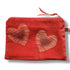 Red Love Hearts Velvet Zip-Up Pouch