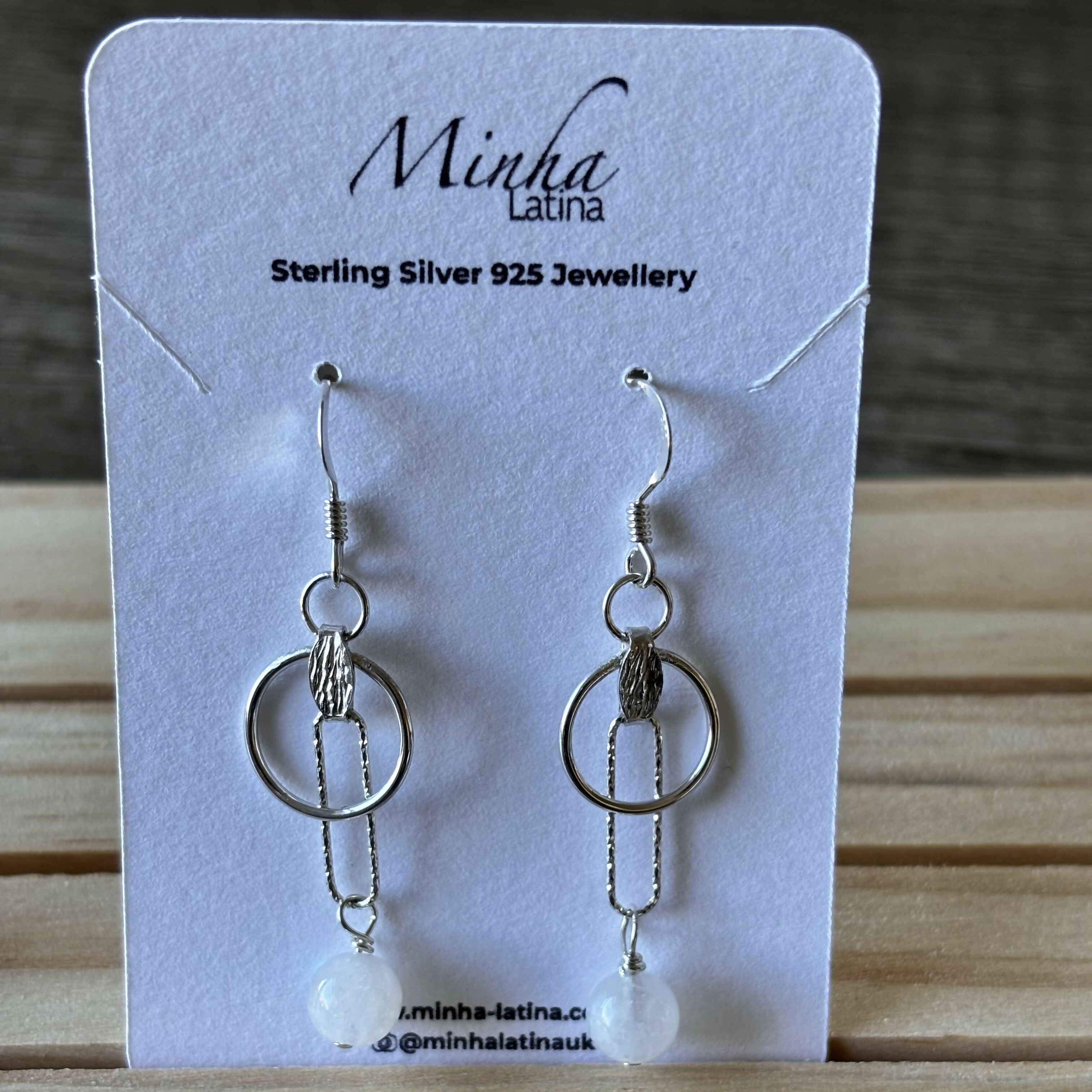 Sterling Silver Circle Aquamarine Earrings