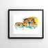 FINE ART PRINT. BEAVER DOUBLE TROUBLE