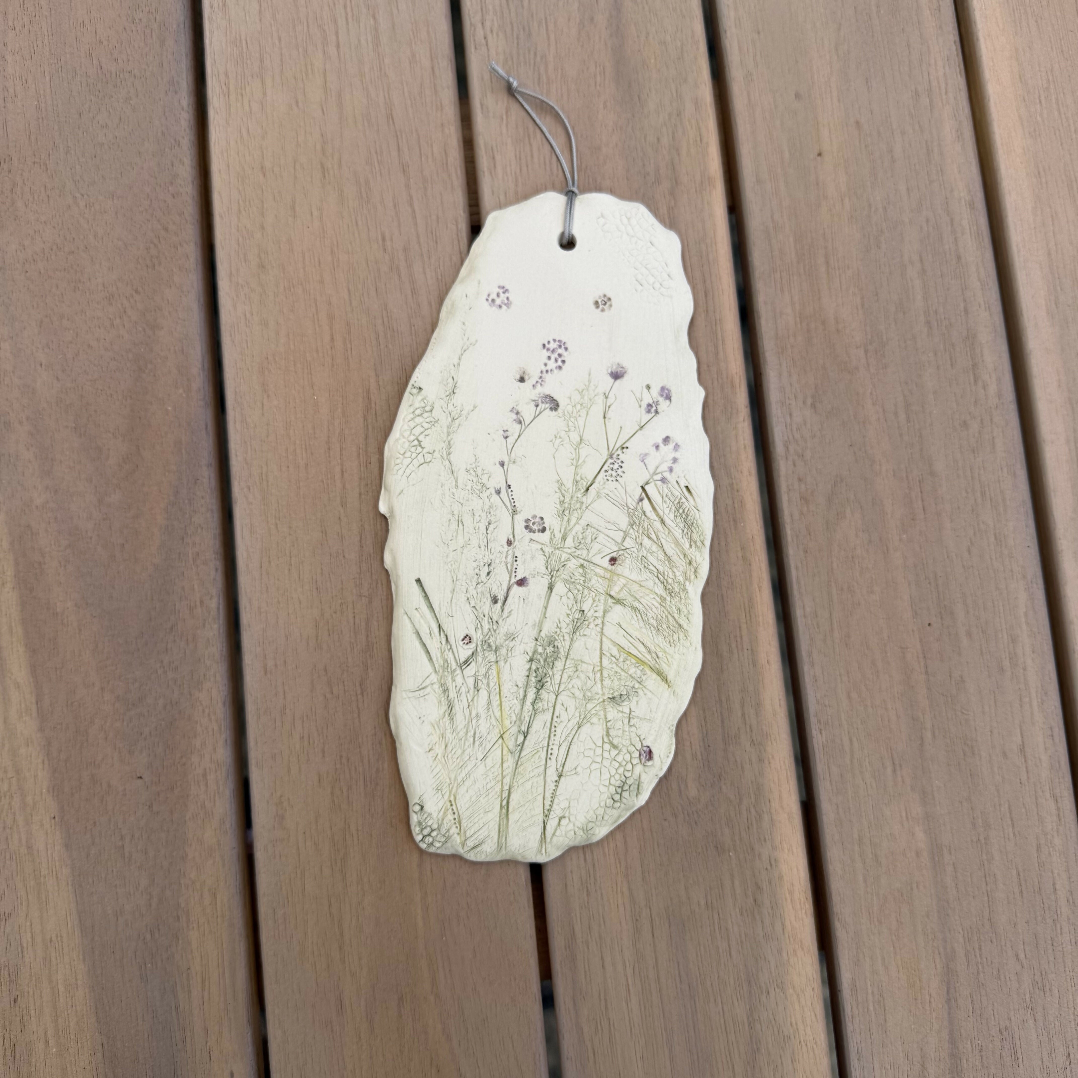 Botanical ceramic shard
