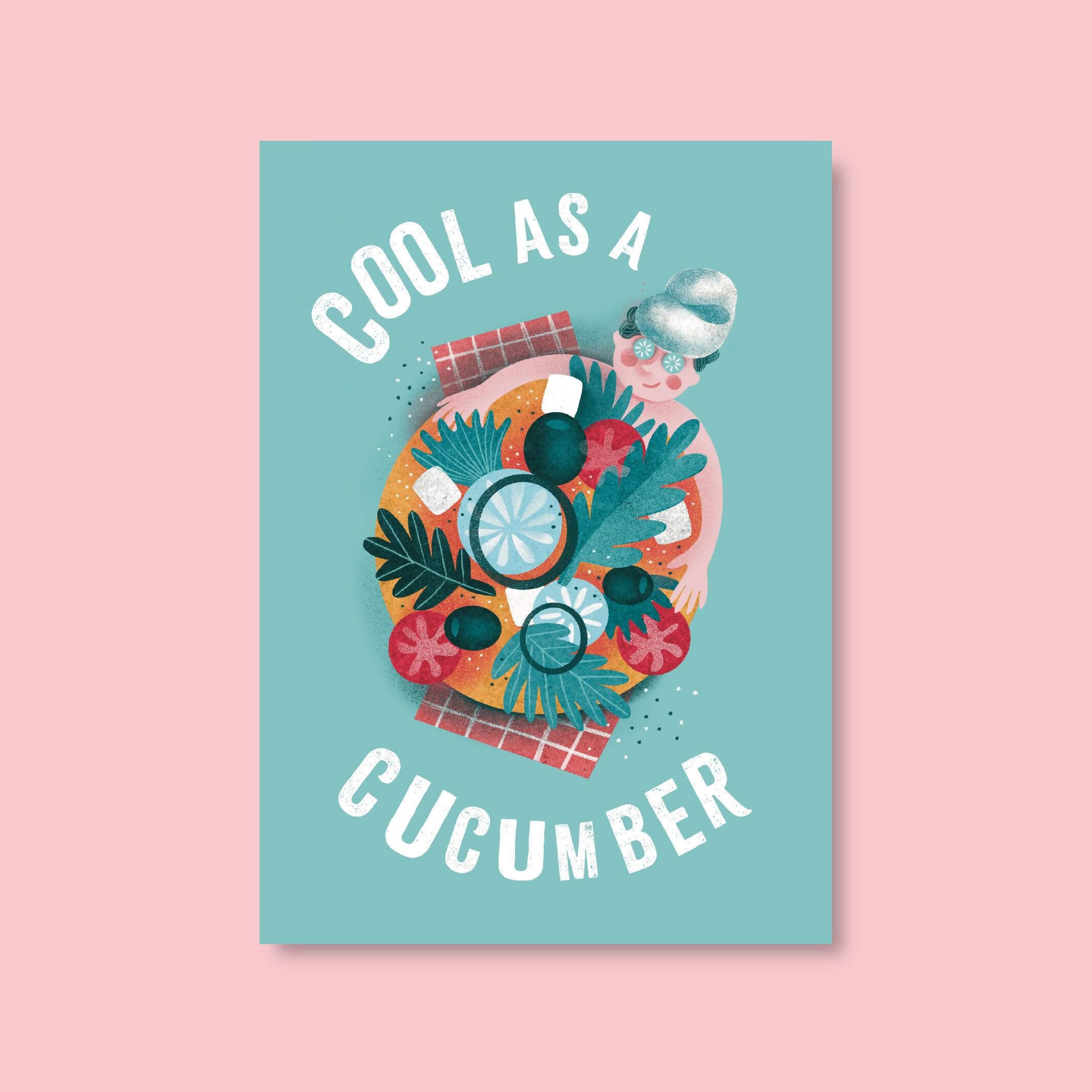 Funny Illustrated Daily Life Print - Cool cucumber