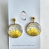 Stainless Steel Real Dried Flowers Dangle Earrings