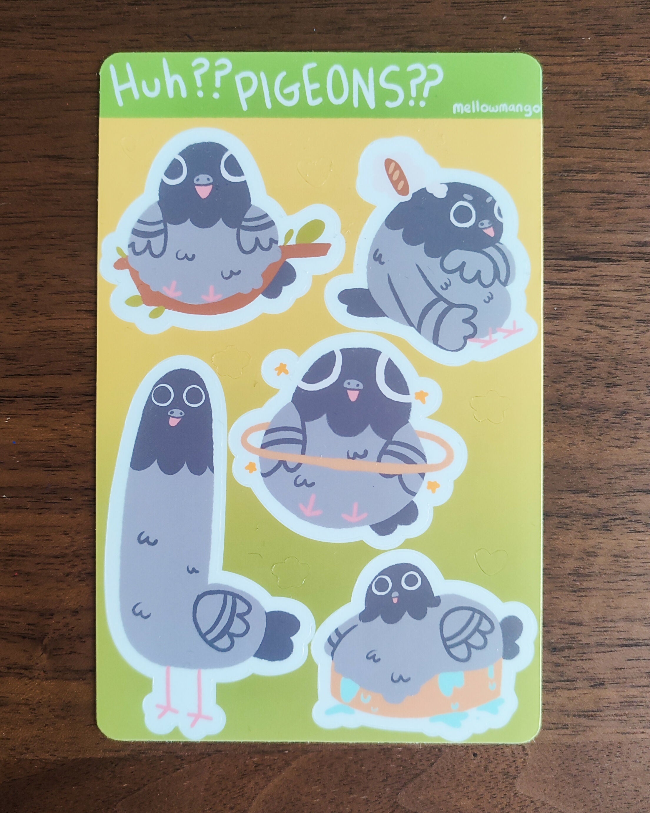 Silly Pigeons Vinyl Sticker Sheet