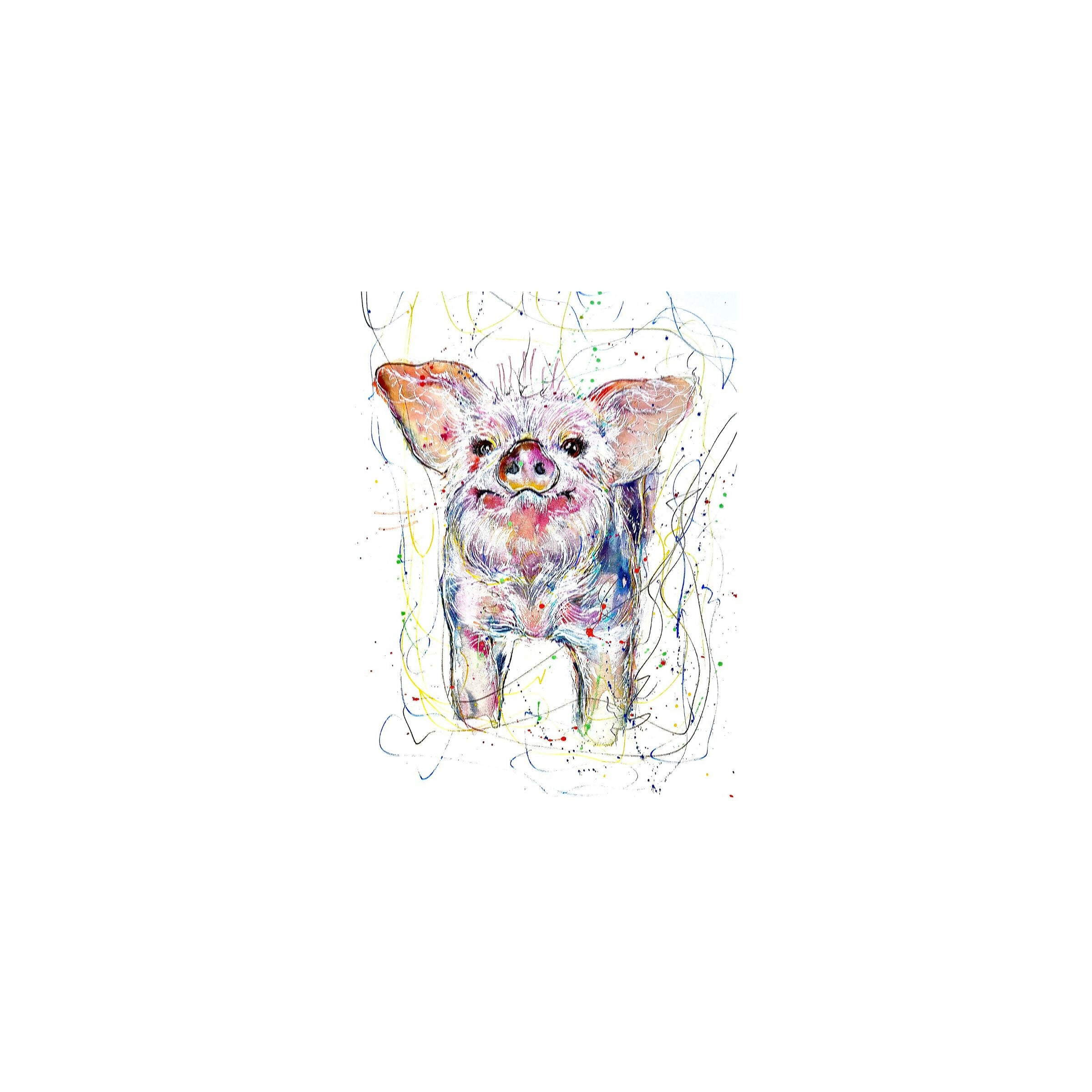 FINE ART PRINT OF PIGLET - 'ANIMAL ART COLLECTION'