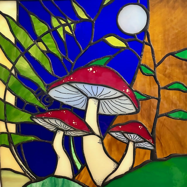 Stained Glass Panel - 'Woodland at Night'