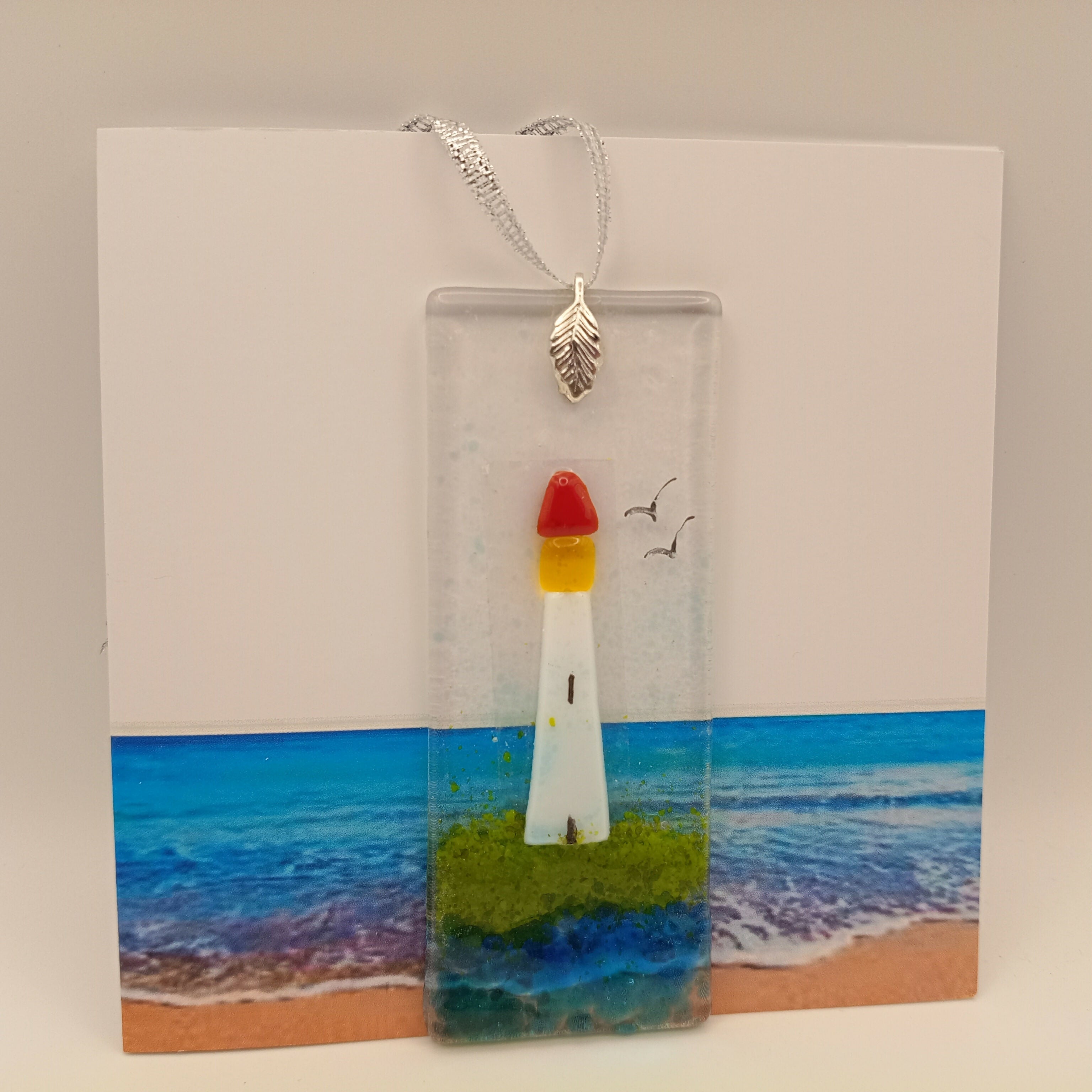 Fused Glass Lighthouse Card