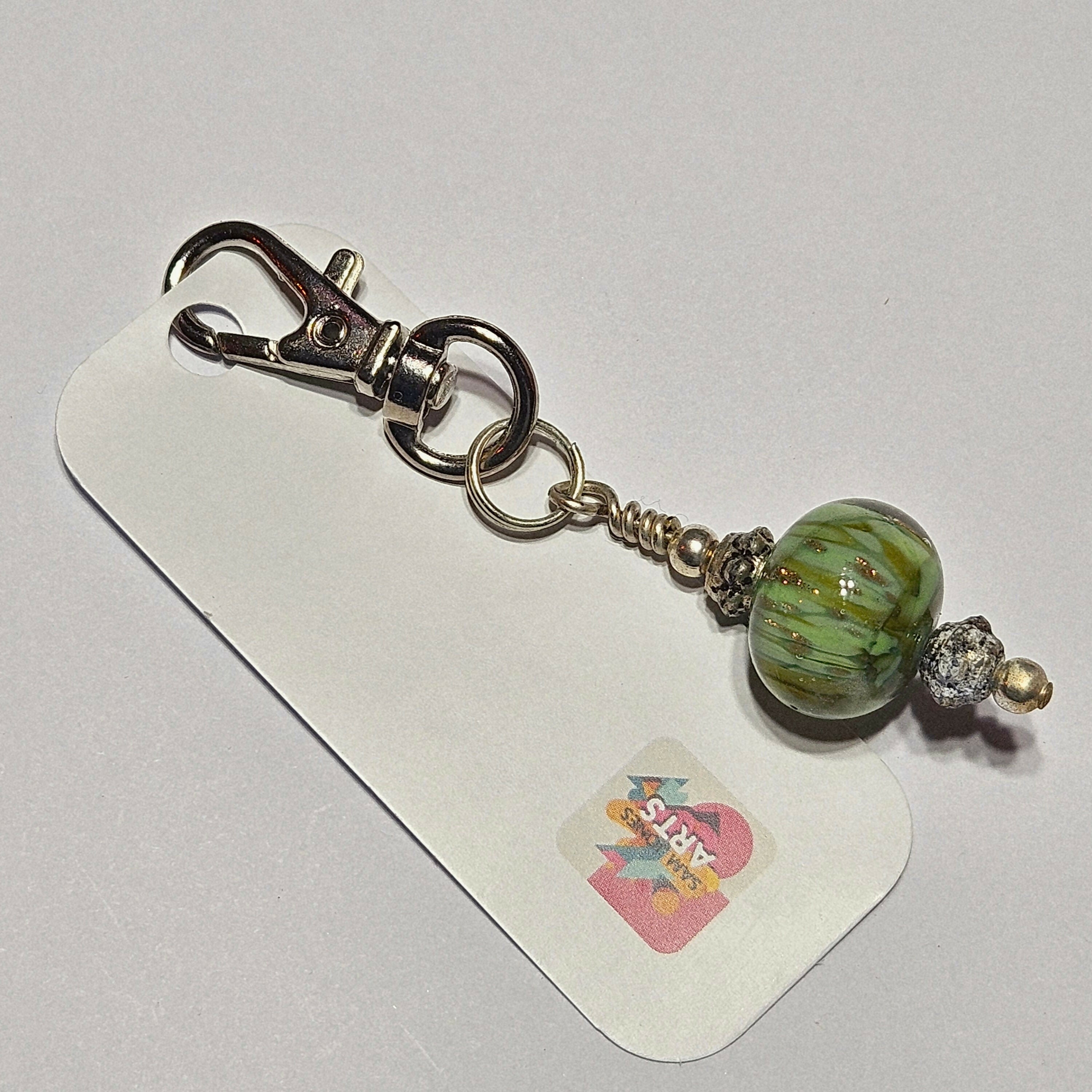 CHARMING GLASS BAG CHARM/KEYRING