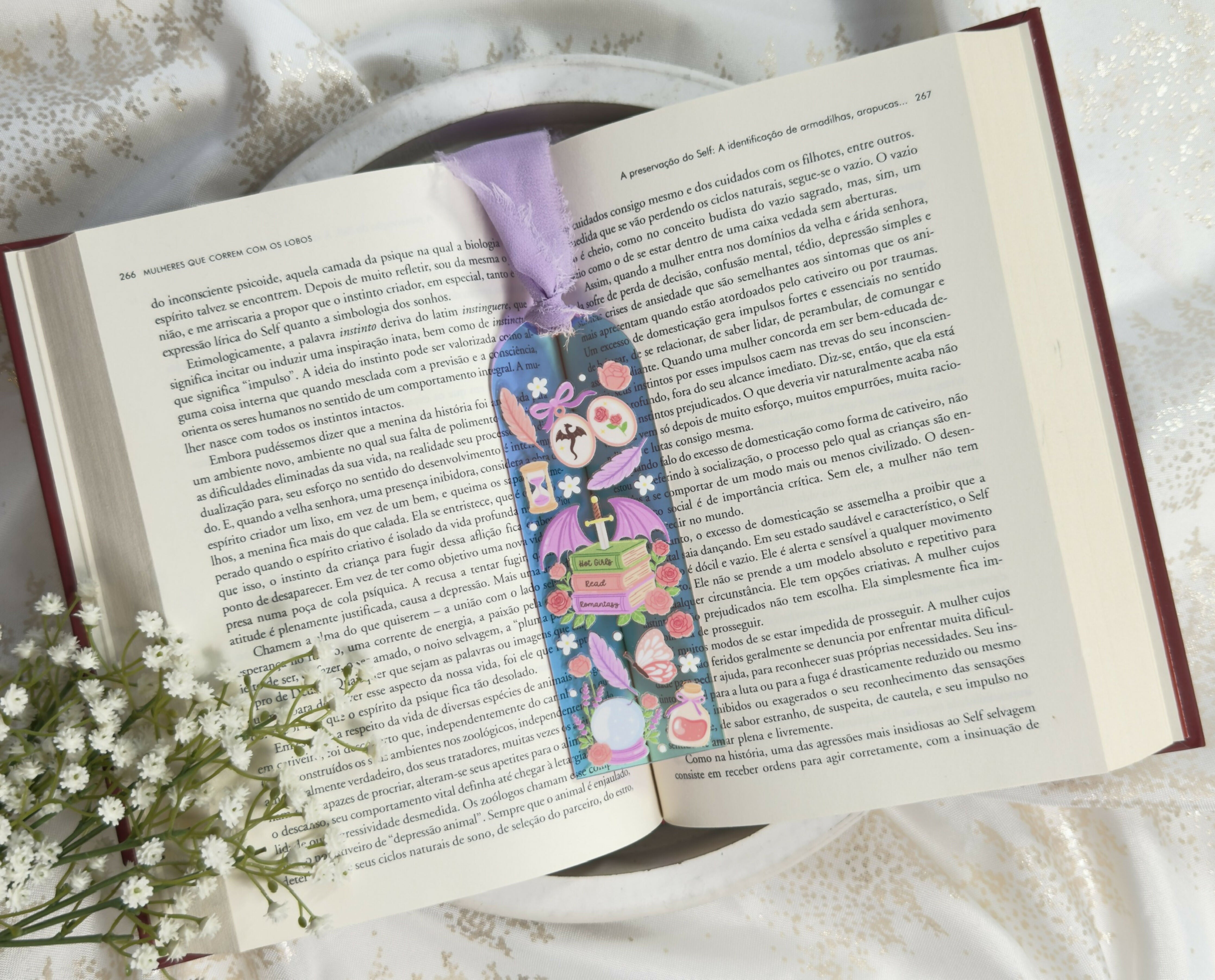 Iridescent Acrylic Bookmark Romance Reader’s Heart