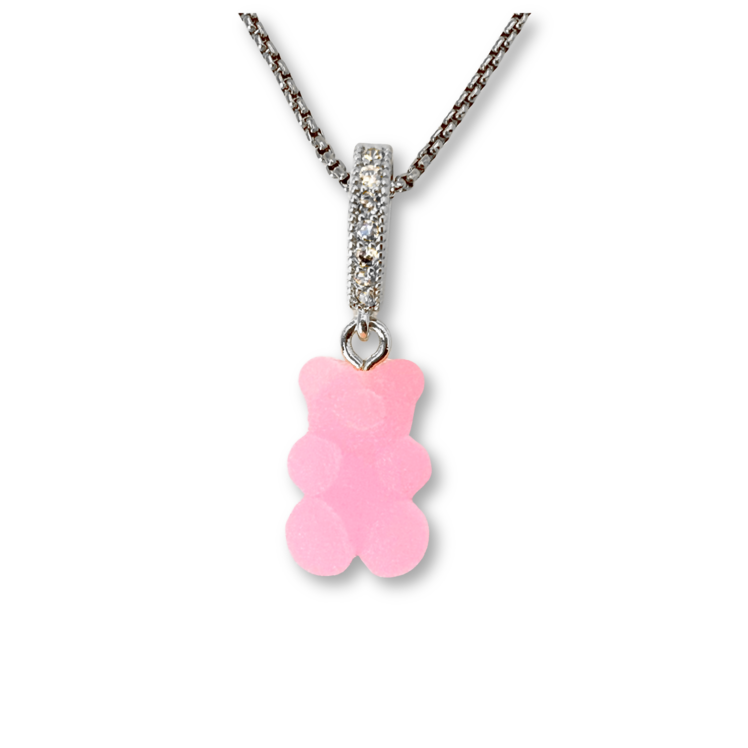Sugar Coated Gummy Bear Pendant in Bubblegum Pink