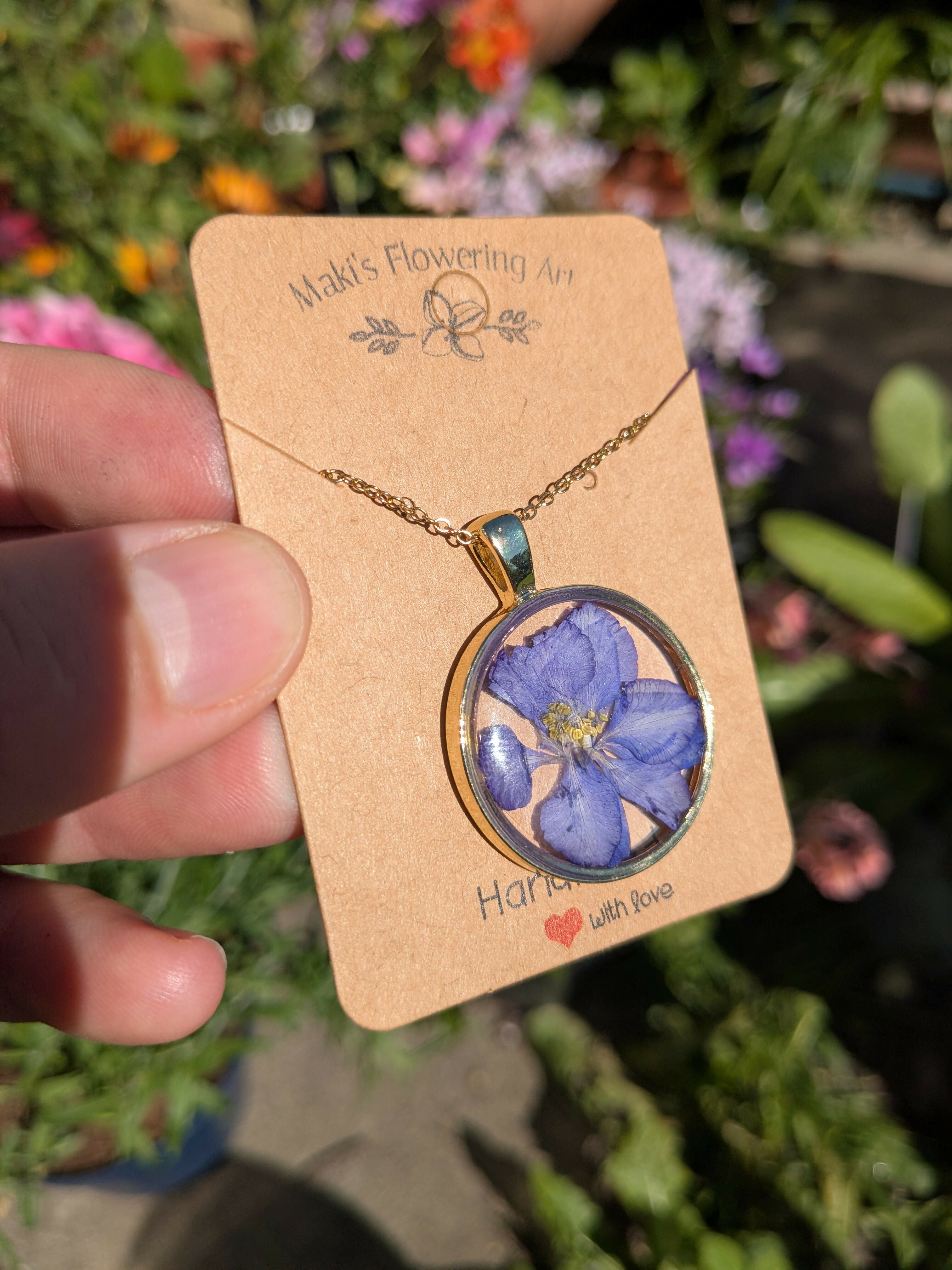 PURPLE LARKSPUR NECKLACE