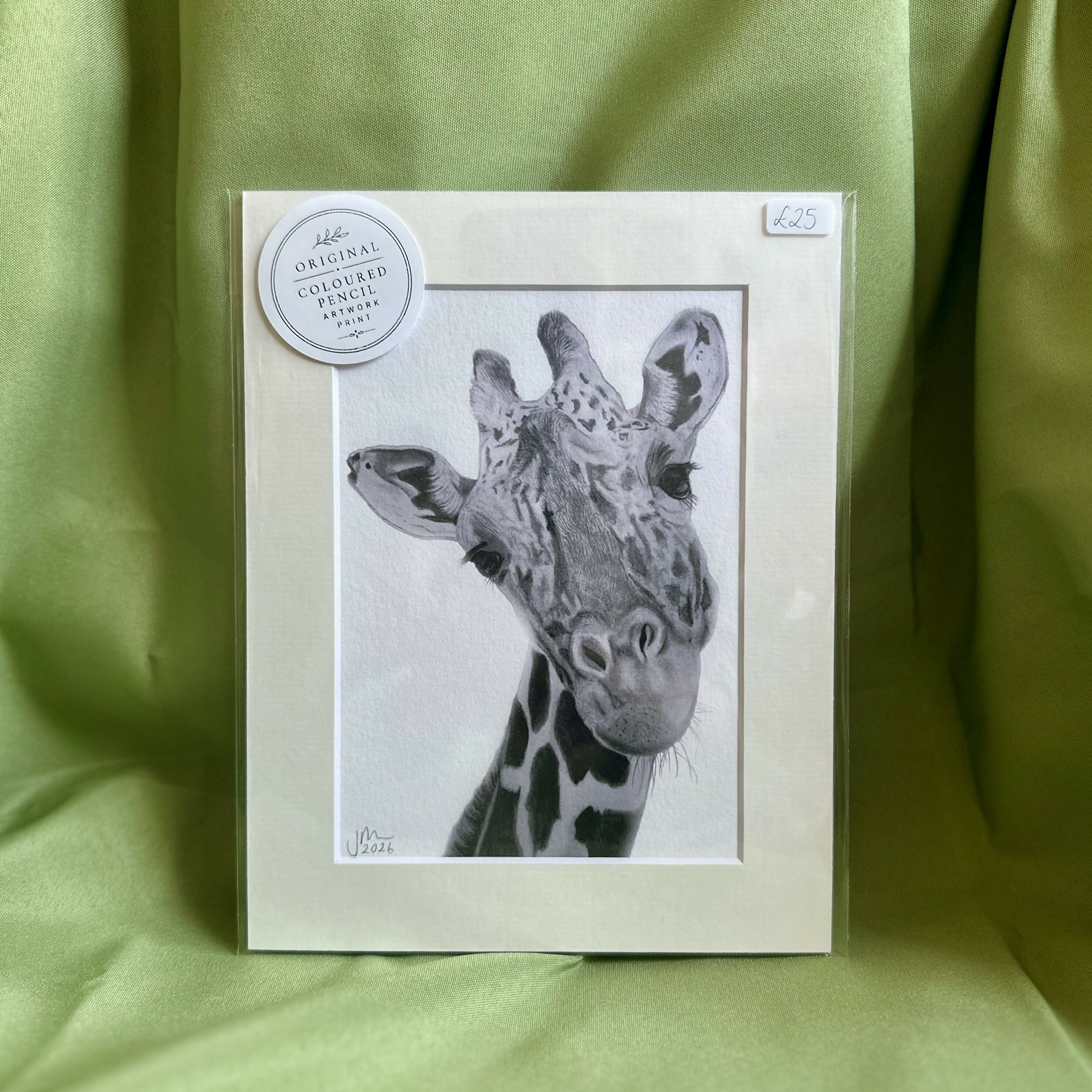 Giraffe Fine Art Print | Elegant Safari Animal Wall Art on Velvet Fine Art Paper