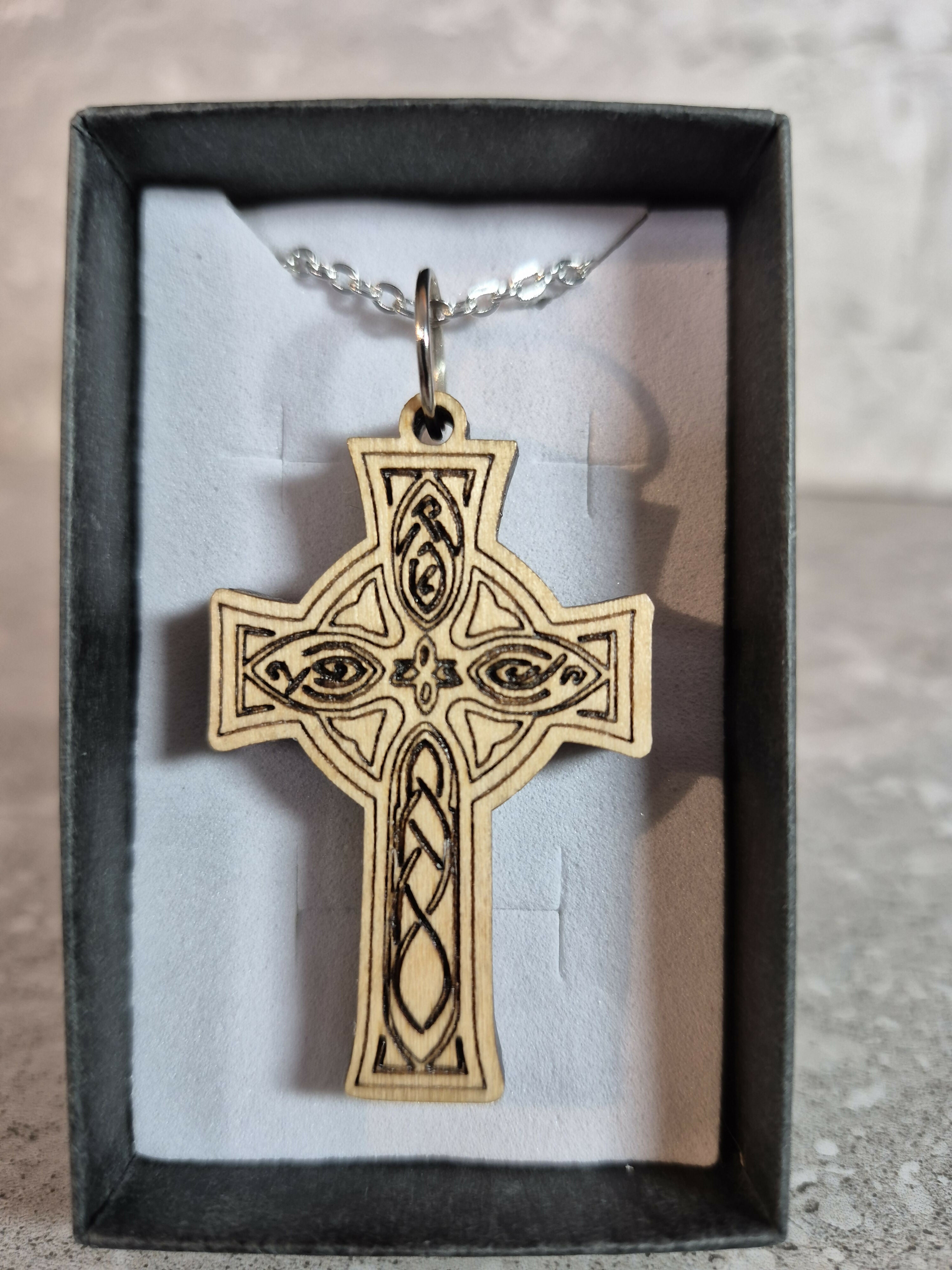 Handcrafted and Engraved Celtic Cross Pendant