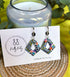 Funky Pattern Collection - Diamond Polymer Clay Earrings Huggie Hoops