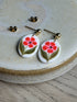 Red Flower Clay Earrings