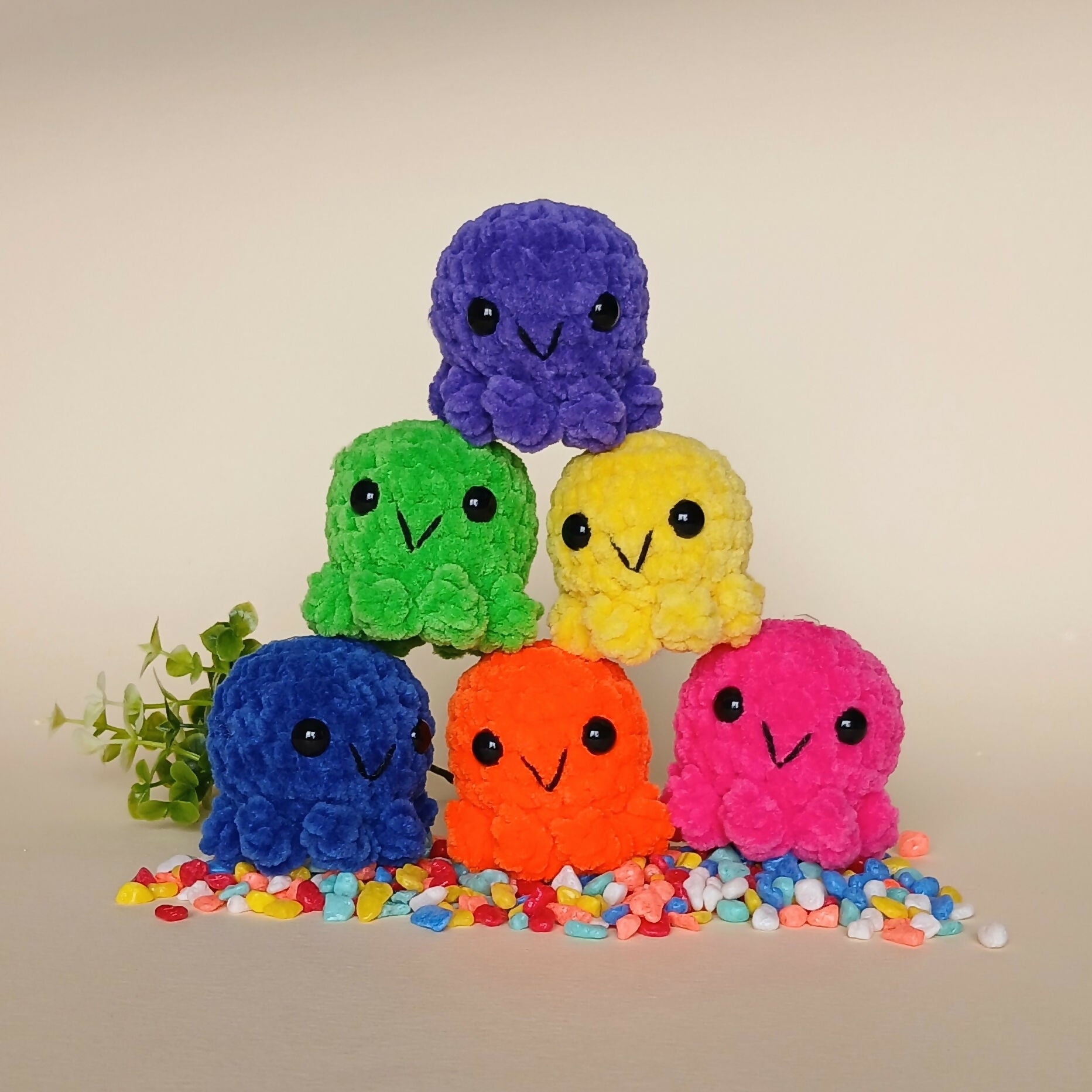 Baby Octopus | Bright and Colourful Handmade Toy | Art & Soul