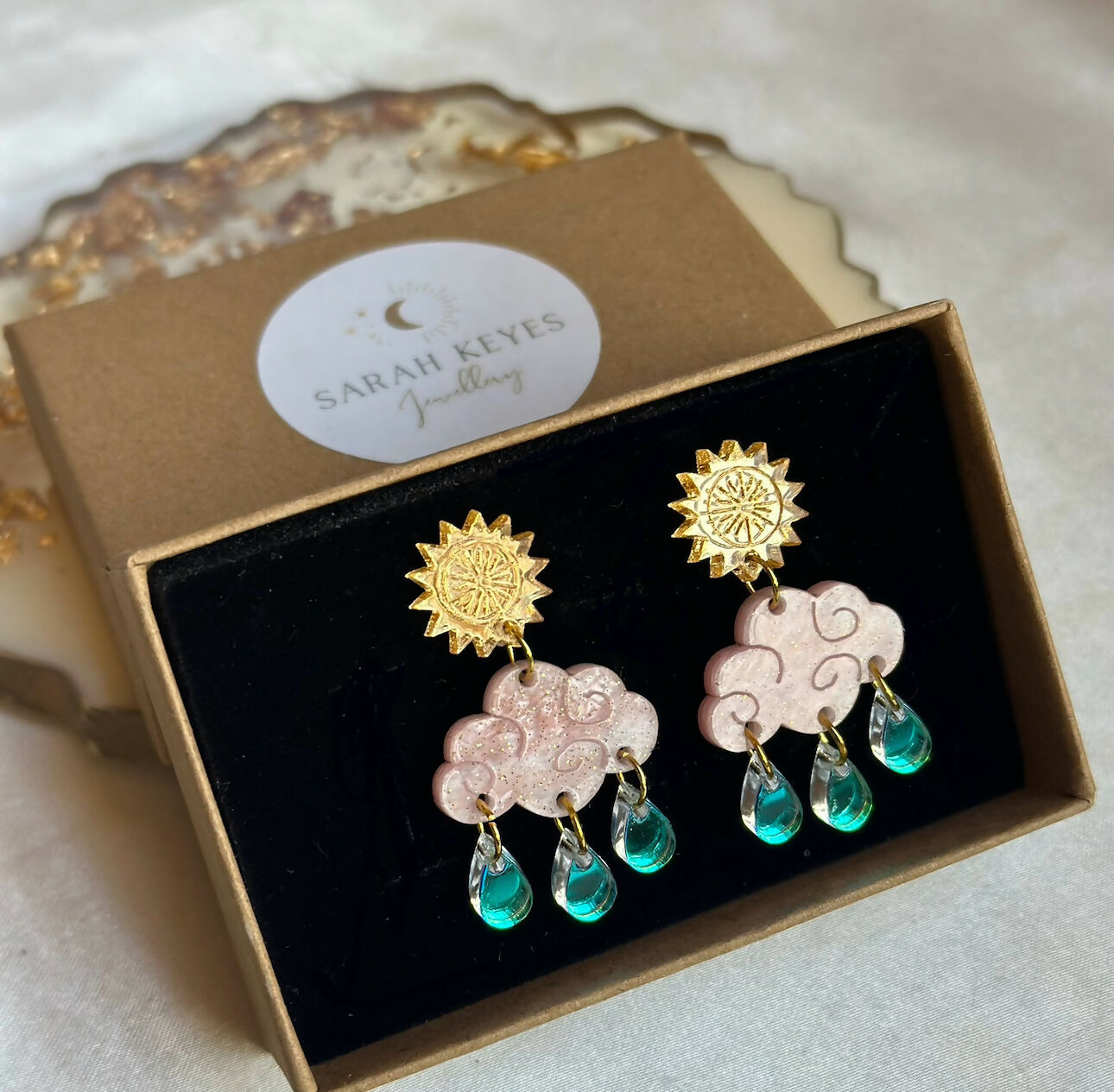 Christmas Cloud and Raindrops Earrings