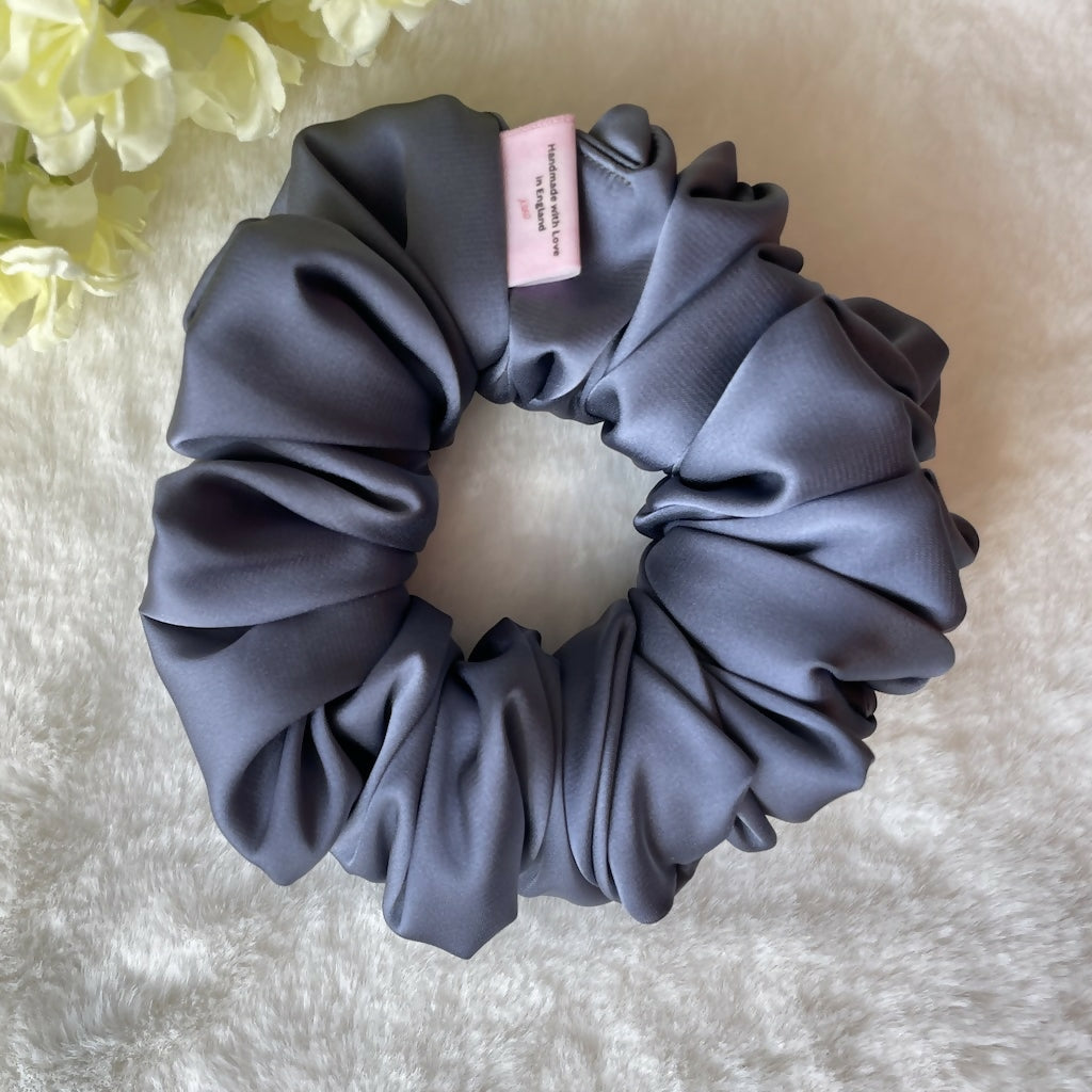 Gray Silk Handmade Scrunchies