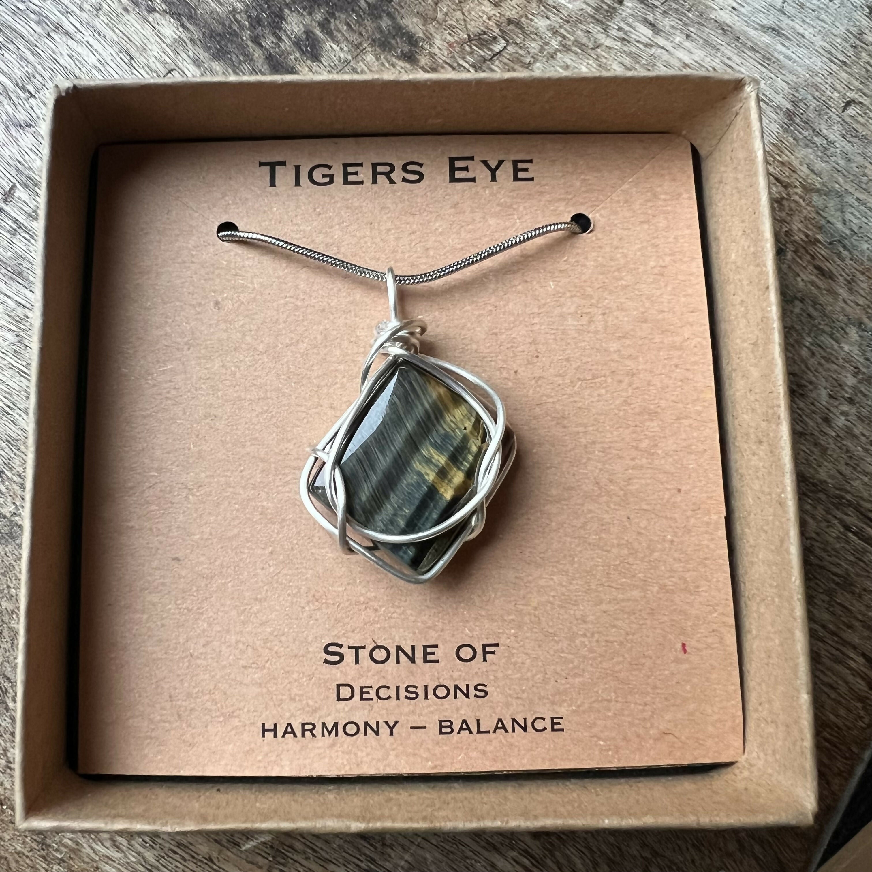 Tigers Eye Wire Wrapped Pendant