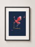 Let’s MinGO! – A3 Framed Flamingo Scooter Art Print