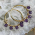 Handmade Gold Vermeil Amethyst Beaded Hoop Earrings