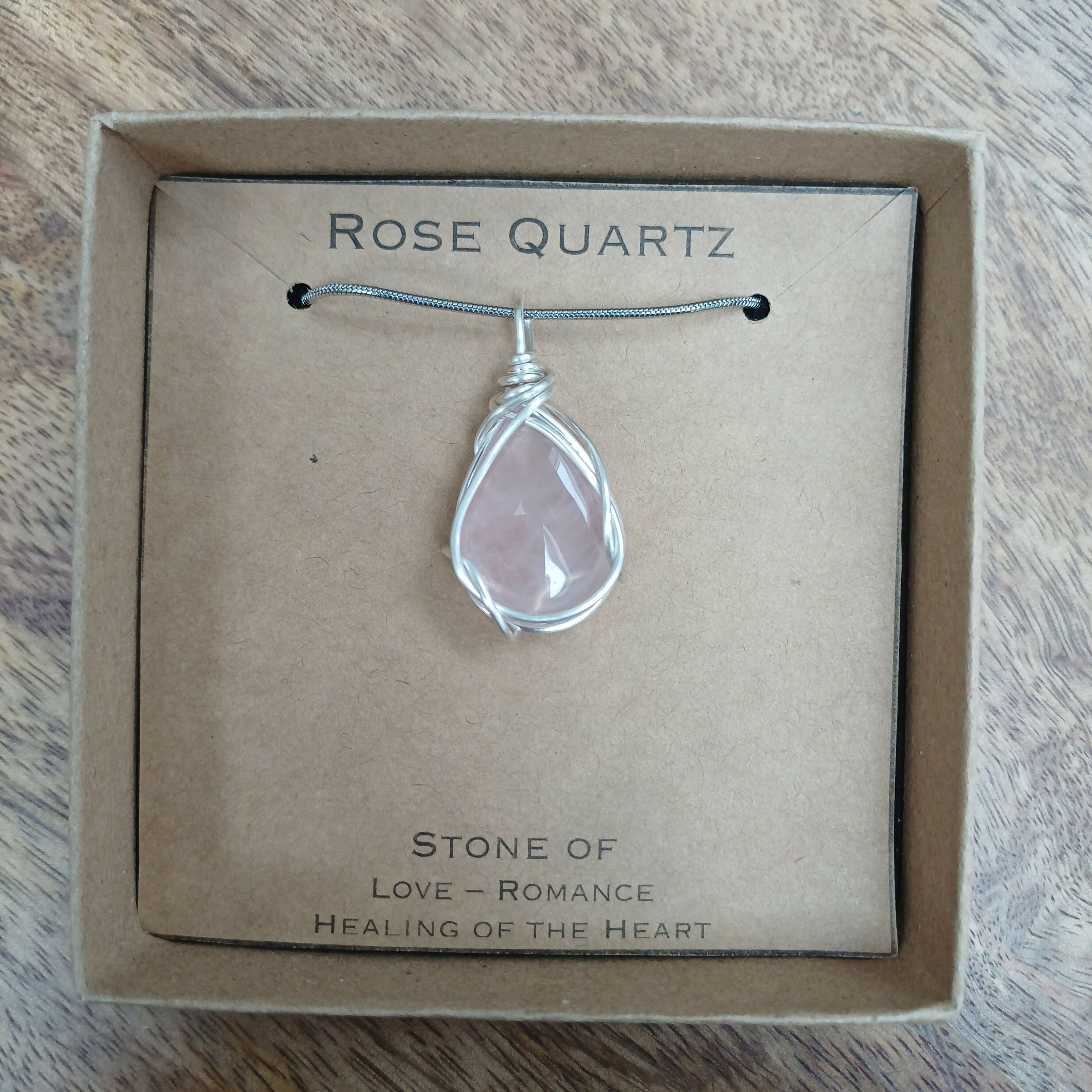 Rose Quartz Wire Wrapped Pendant
