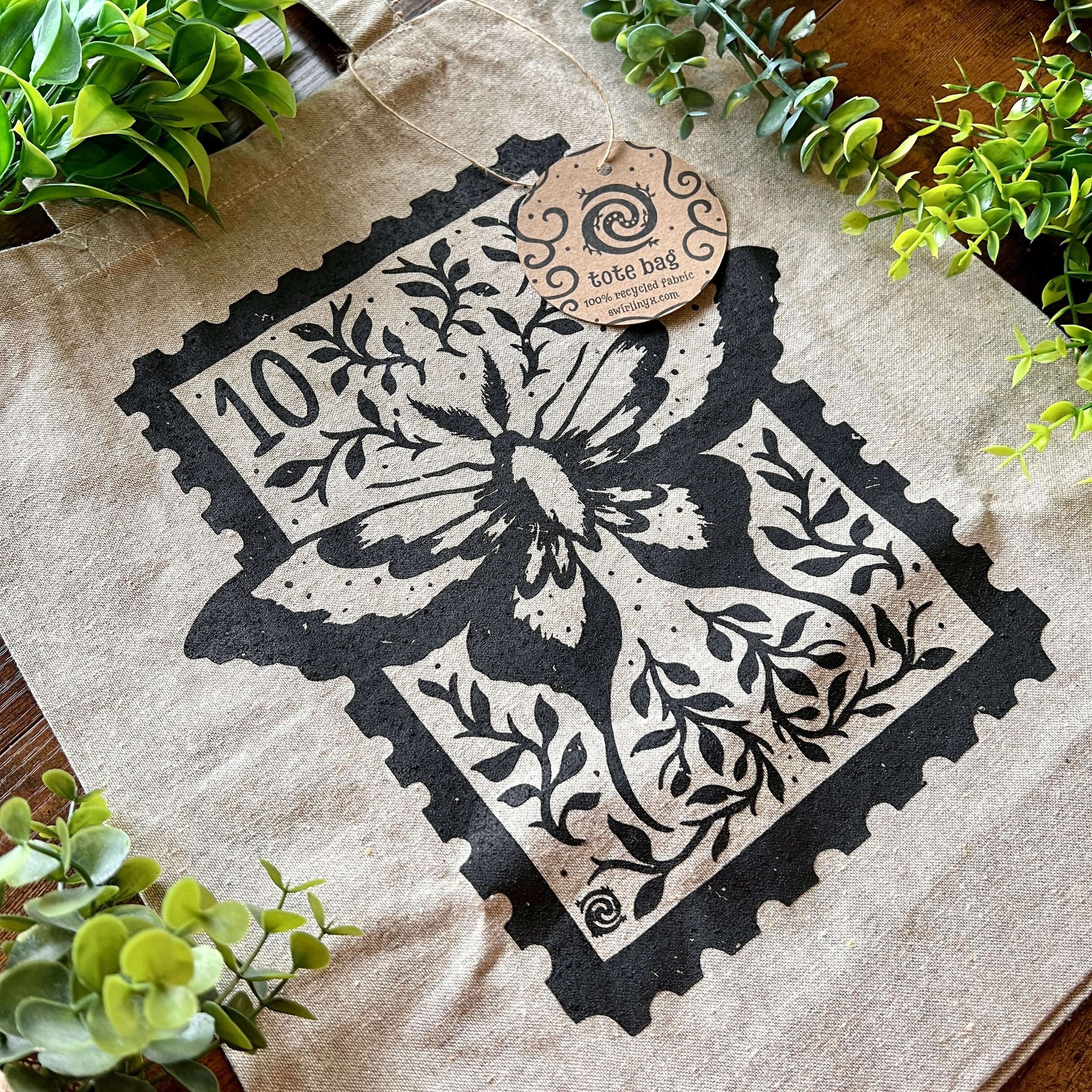 Magical Moth Stamp Tote Bag