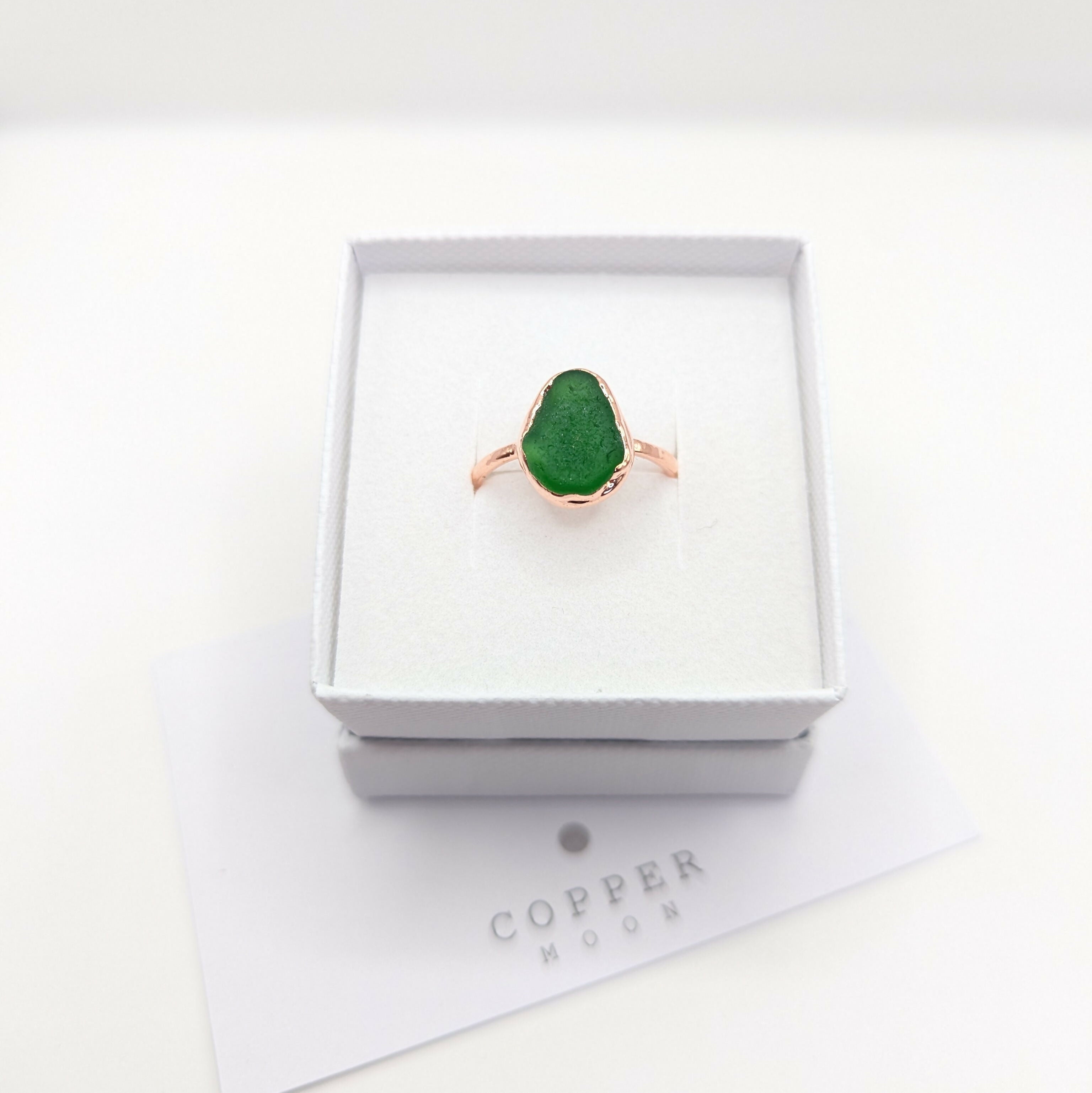 SEAGLASS RING- SIZE Q