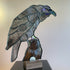 Stained Glass Raven on Wooden Stand
