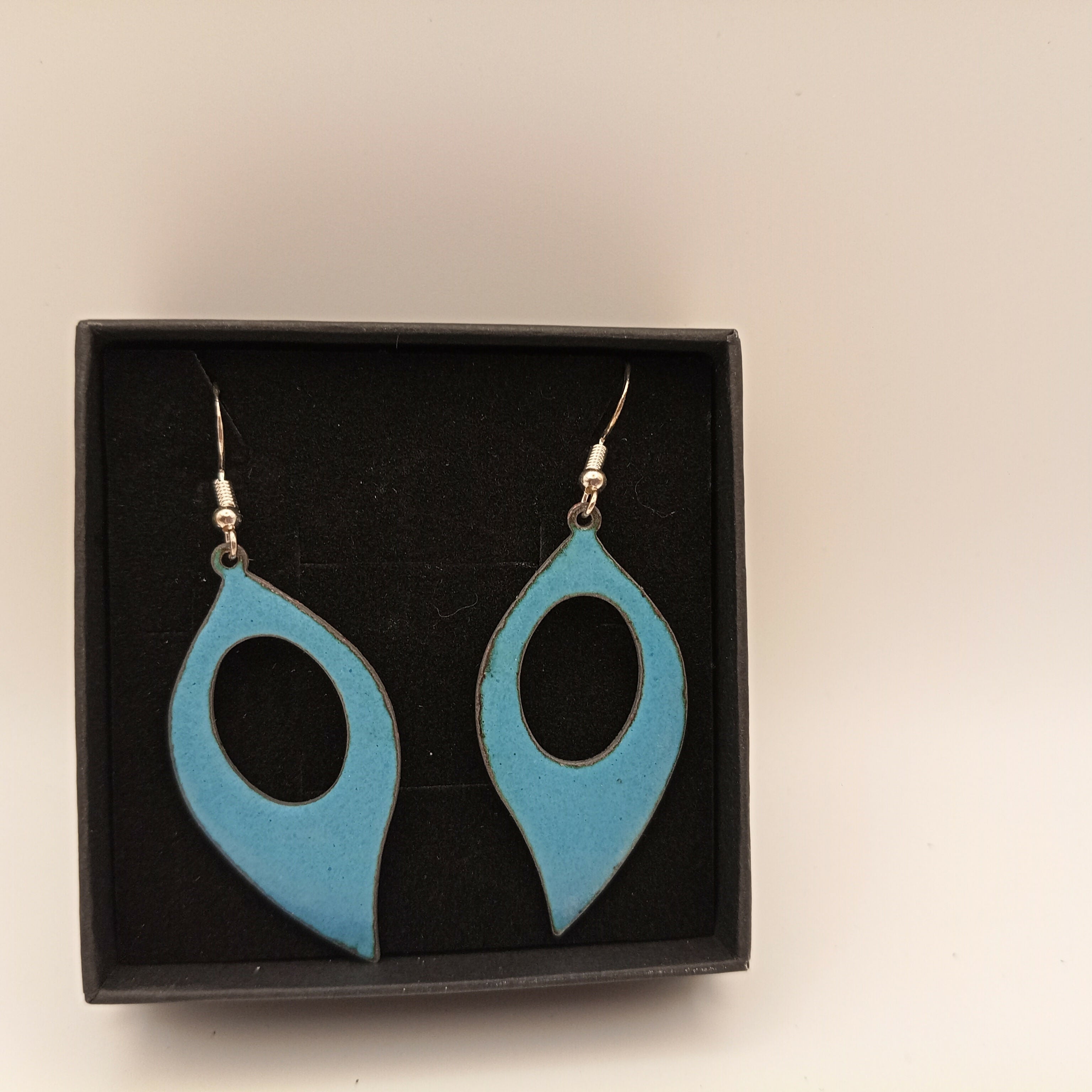 Blue Enamel Earrings