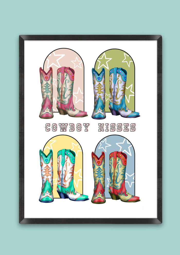 Cowboy Kisses Boot Print