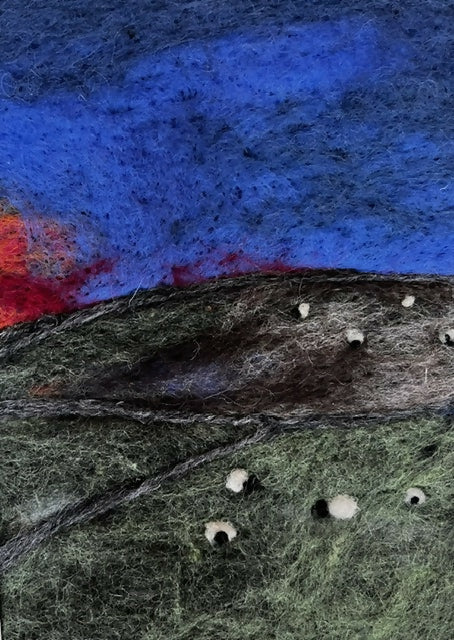 Yorkshire Dales Felted Landscape Triptych framed