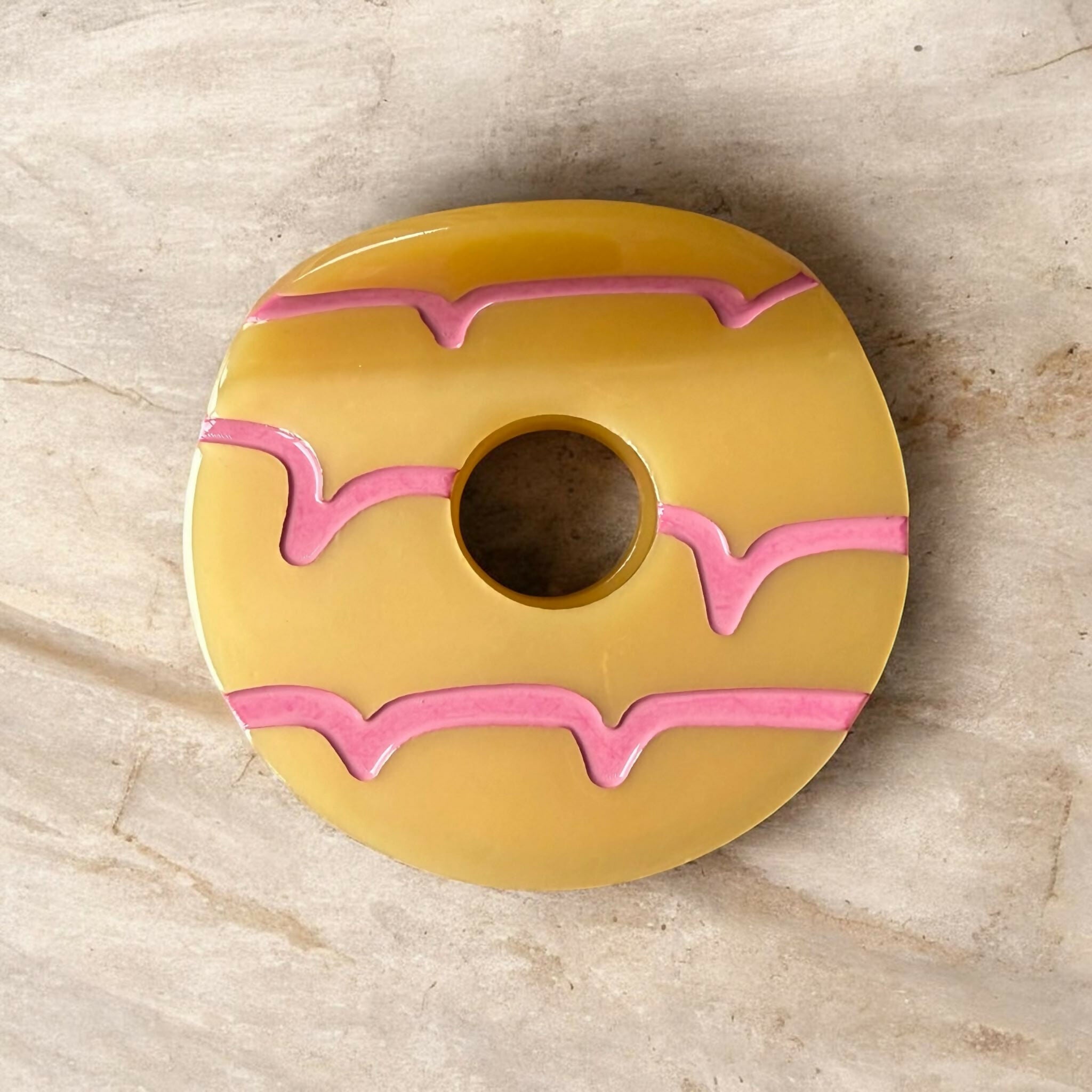 Party Ring Biscuit Hair Claw - Yellow