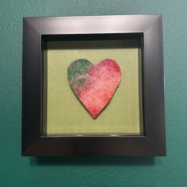 Lovely Multi Coloured Framed Felt Heart